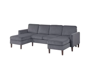 3 Piece Sectional Dark Gray angle 3