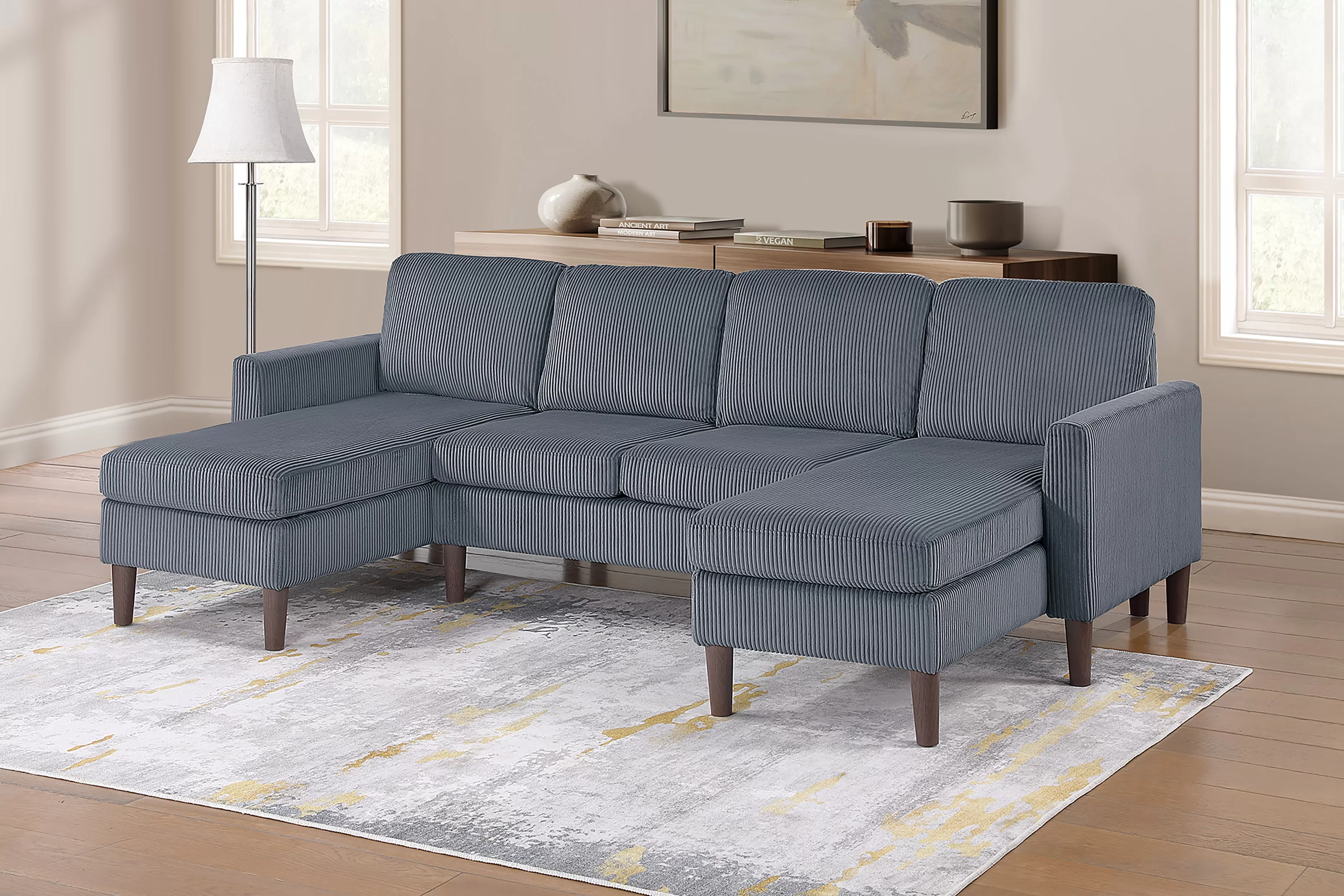 3 Piece Sectional Dark Gray