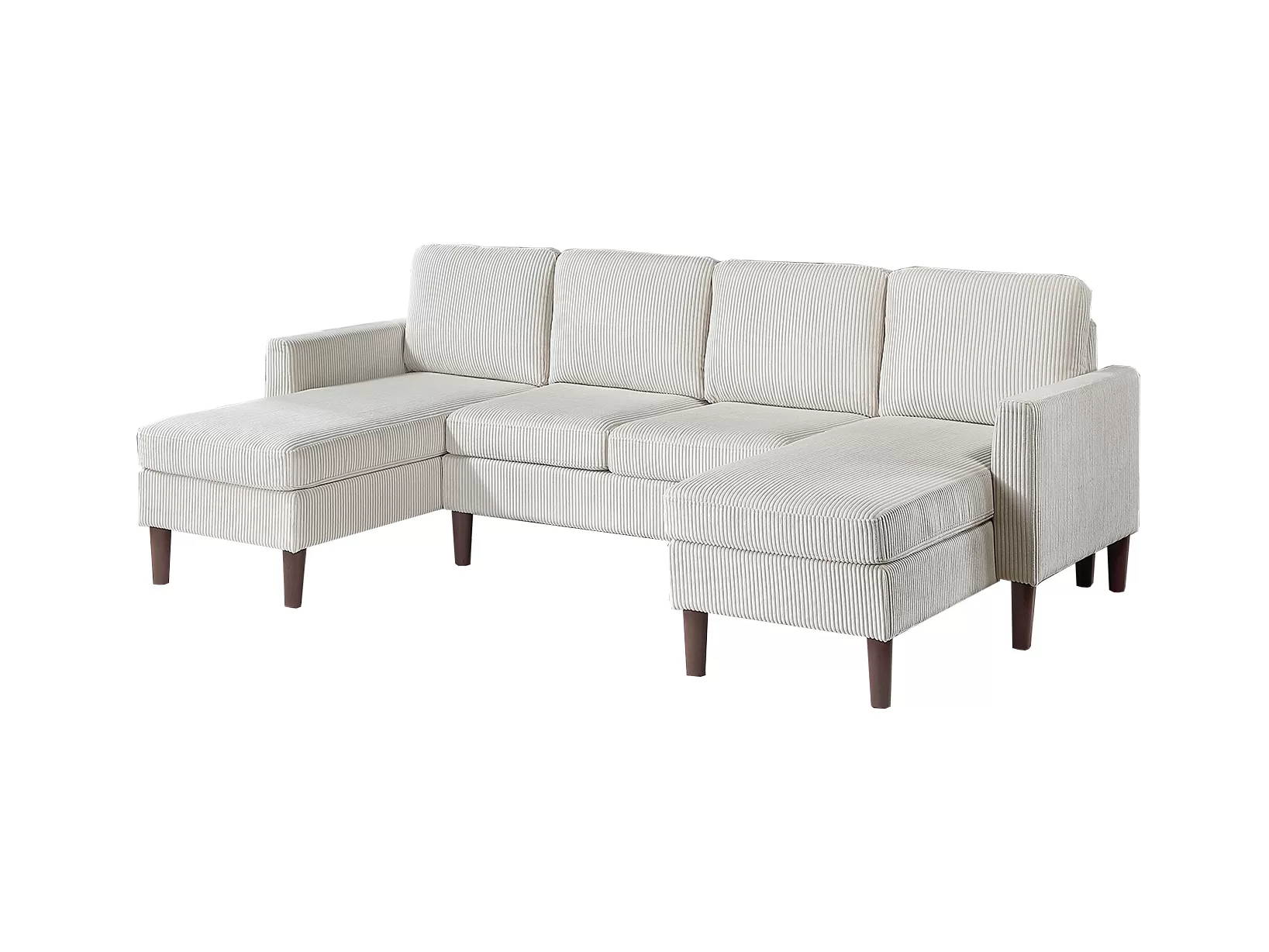 3 Piece Sectional Light Gray angle 2
