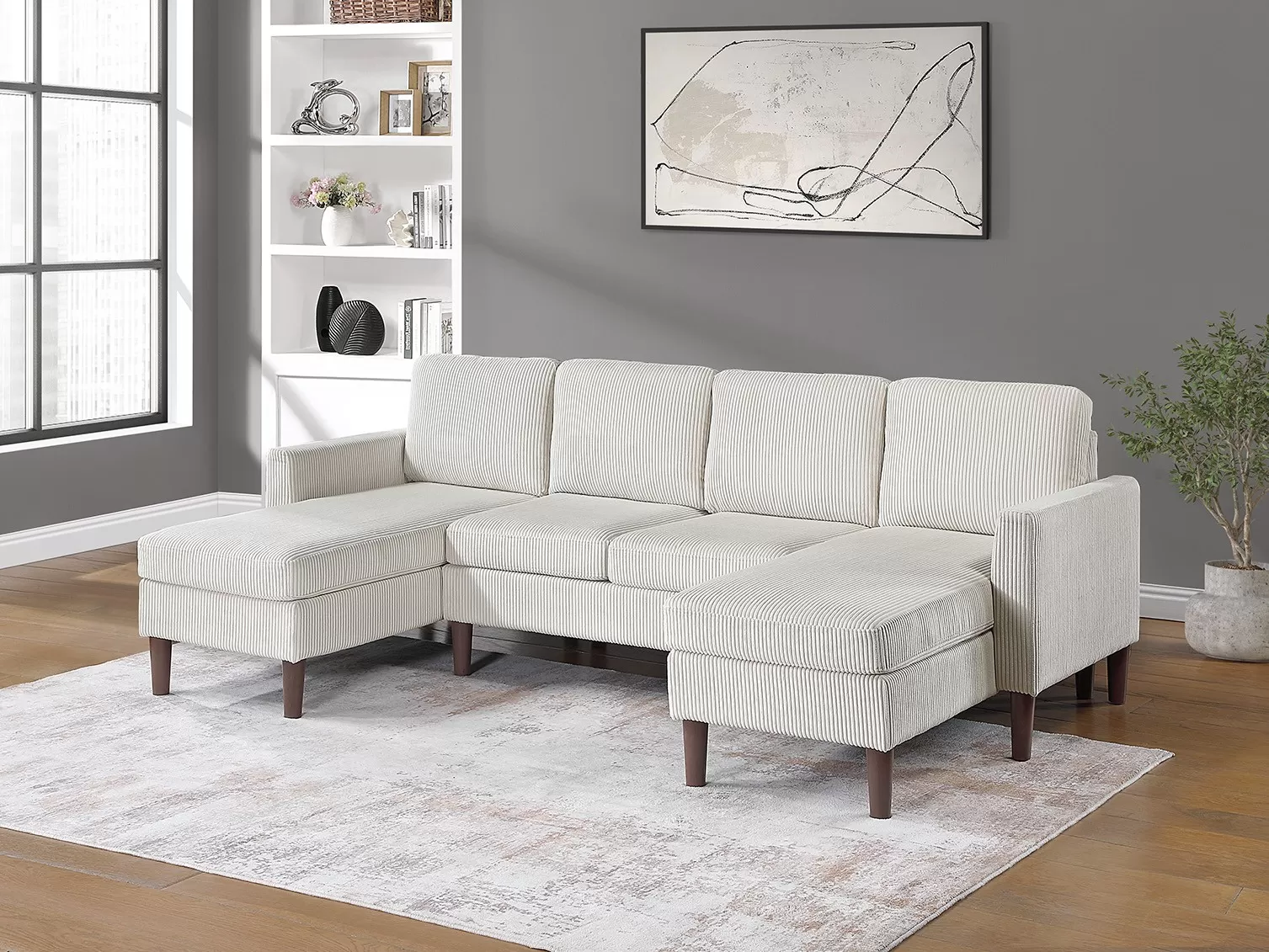 3 Piece Sectional Light Gray