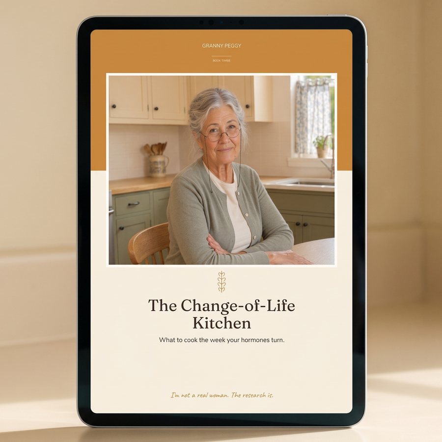 The Change-of-Life Kitchen open on a tablet screen in a kitchen