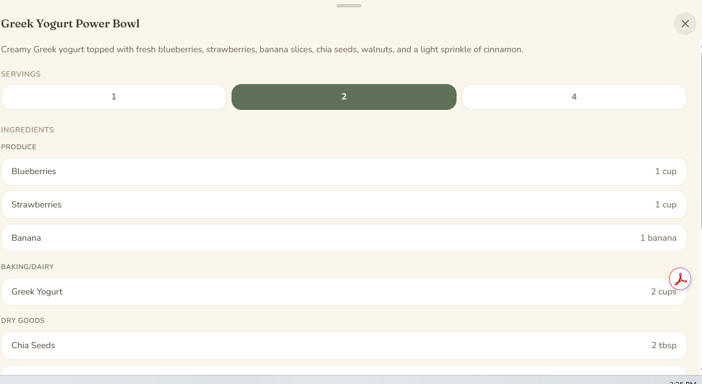 Nourish Your Week Interactive PDF Guide on Tablet