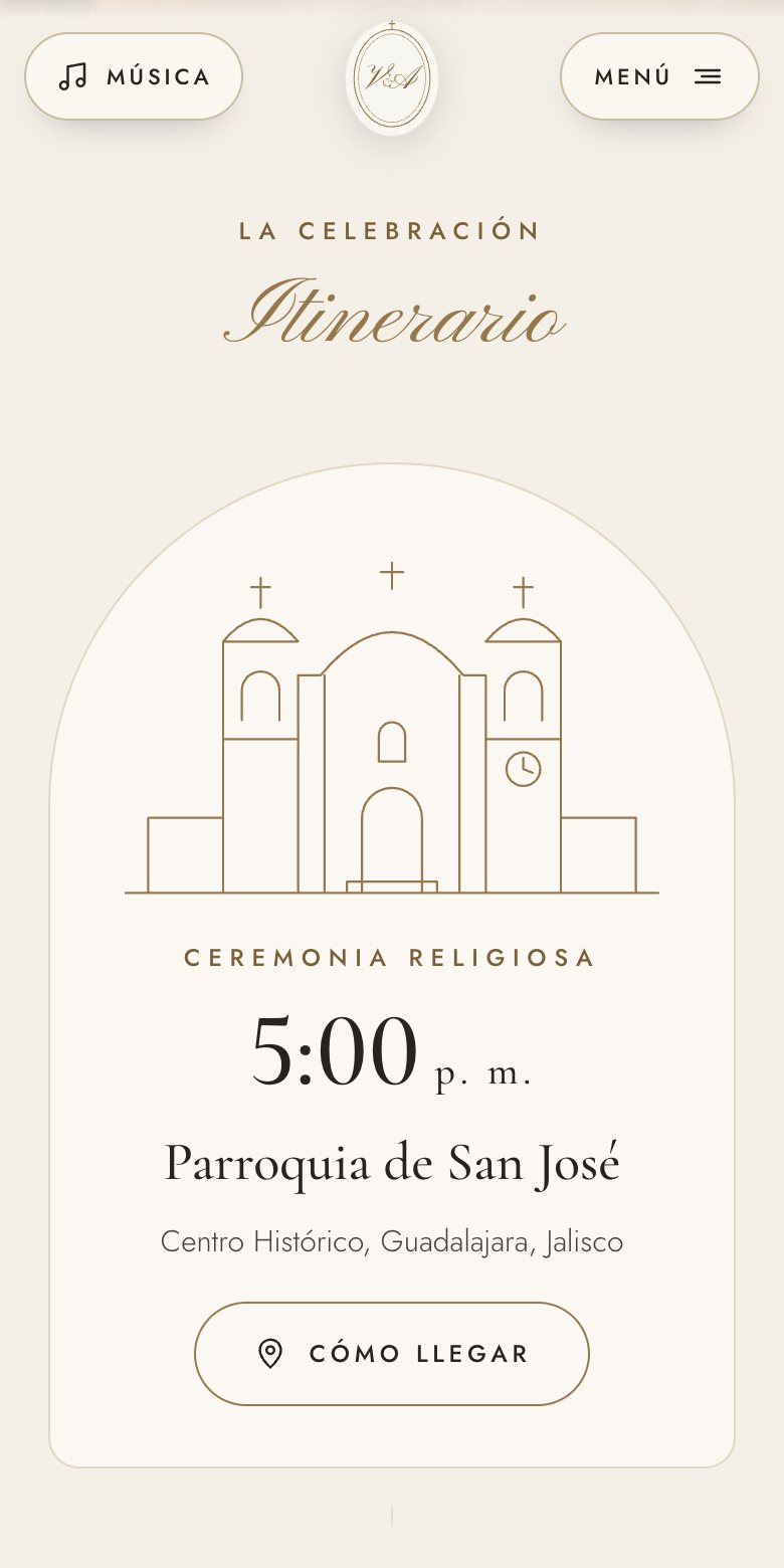 Itinerario con la ceremonia
