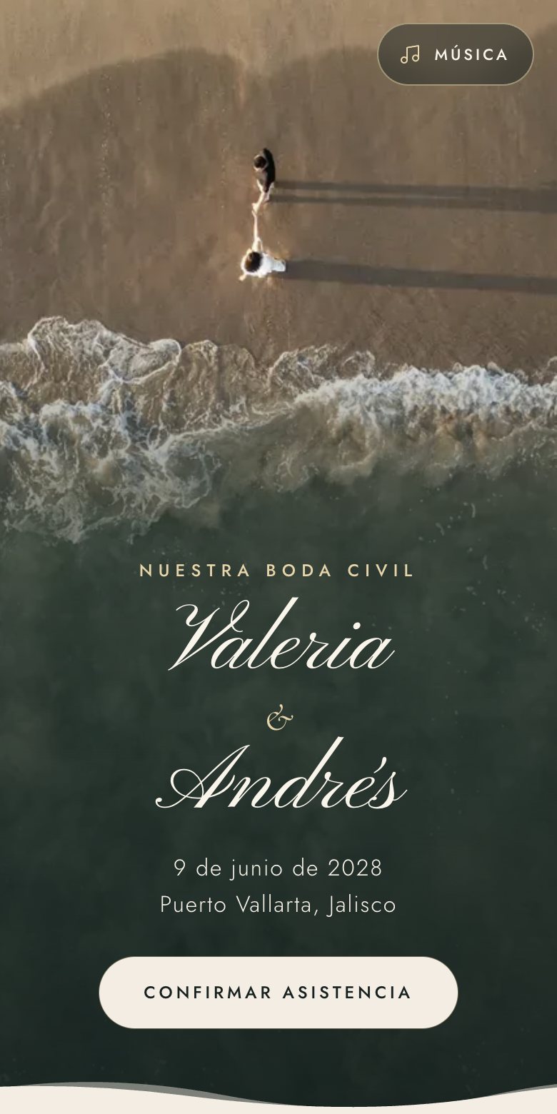 Portada de la boda civil