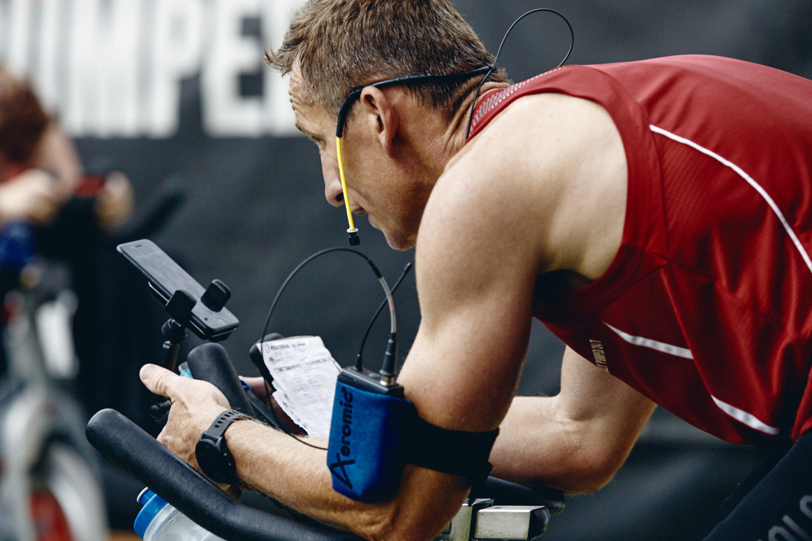 Brett with a spin bike at Totally Pumped