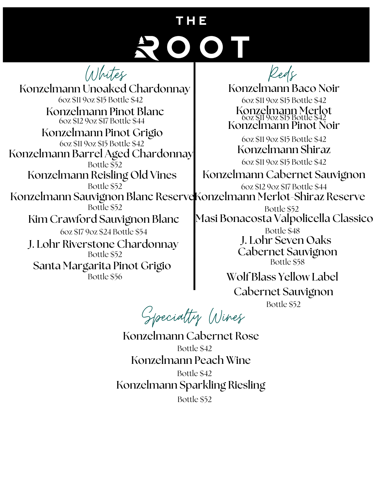 Sault Ontario Wine List