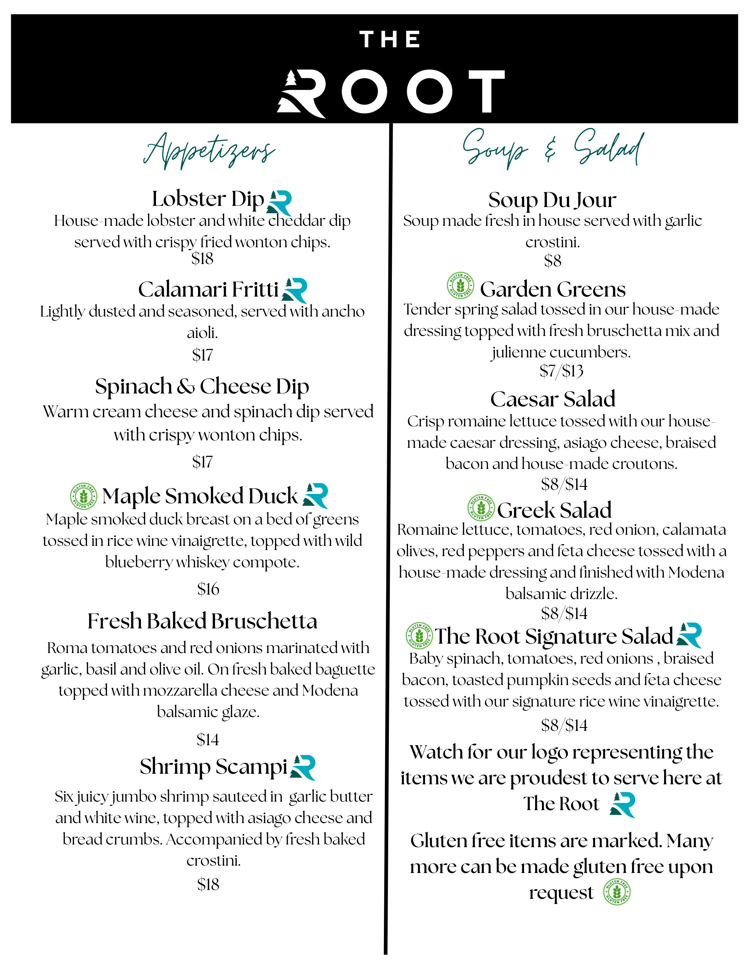 Sault Ontario Appetizer & Salad Menu