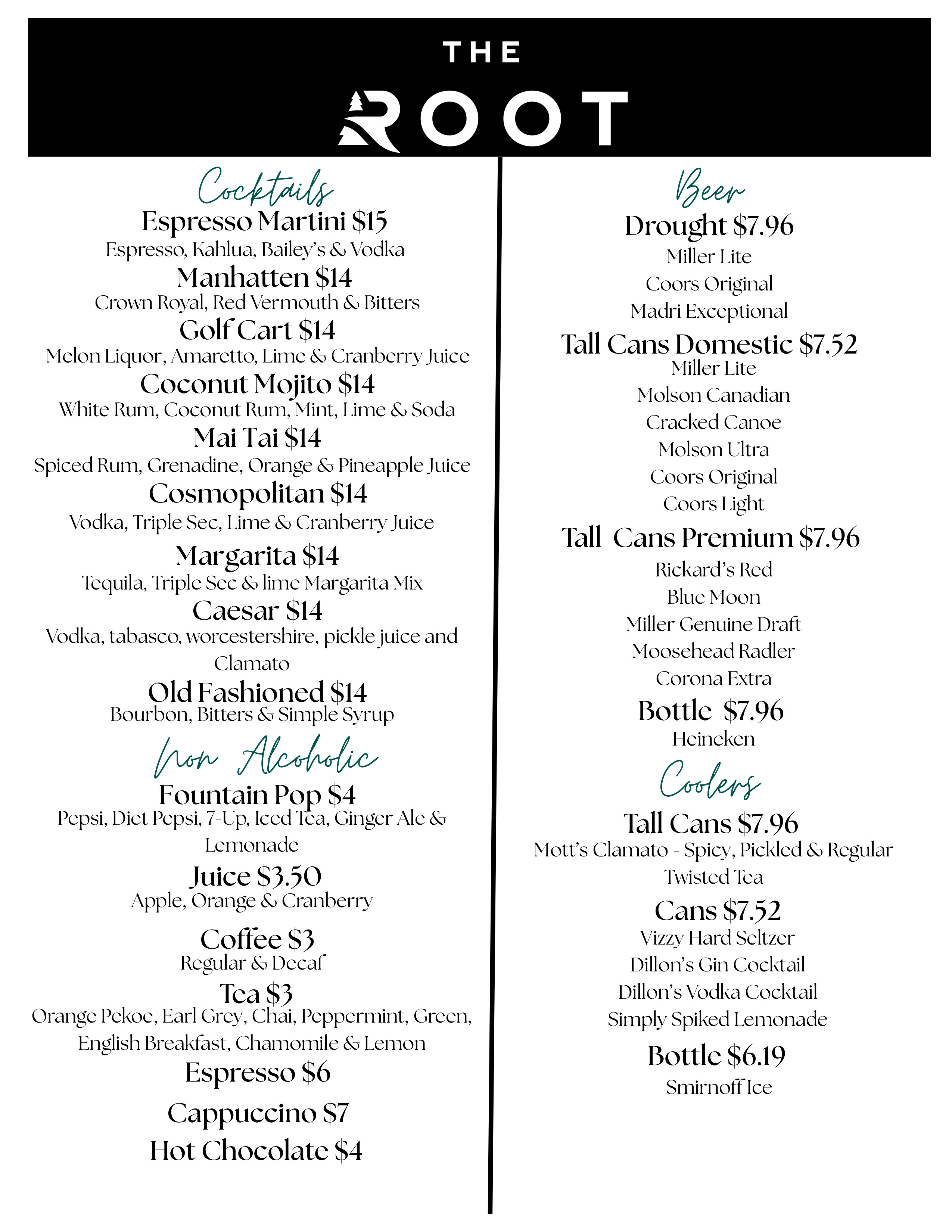 Sault Ontario Dessert Menu