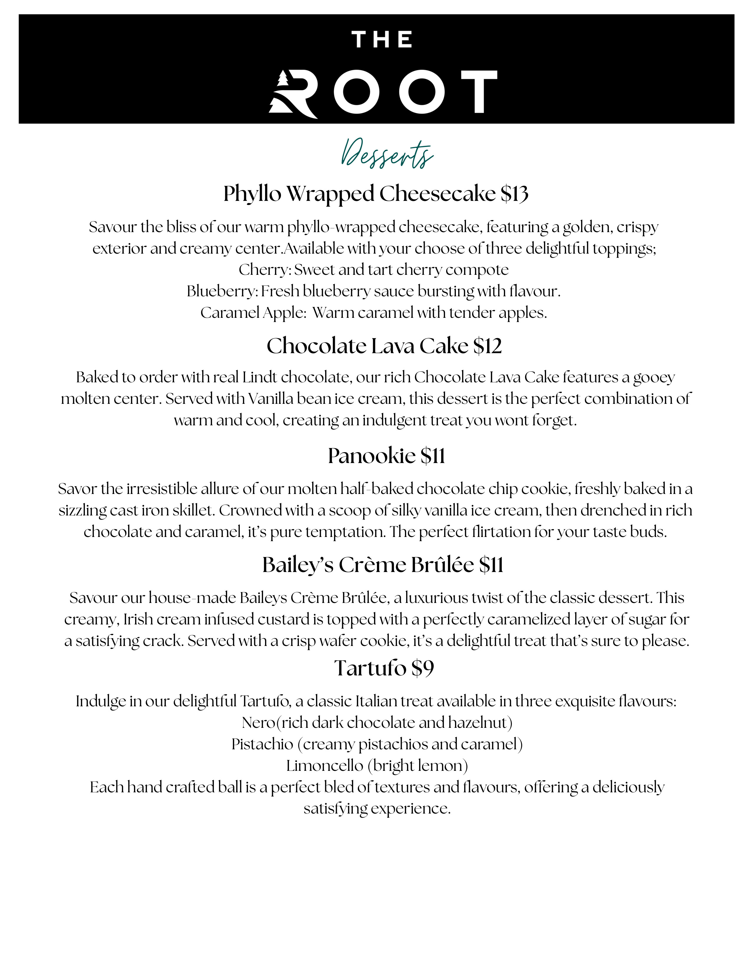 Sault Ontario Beverage Menu