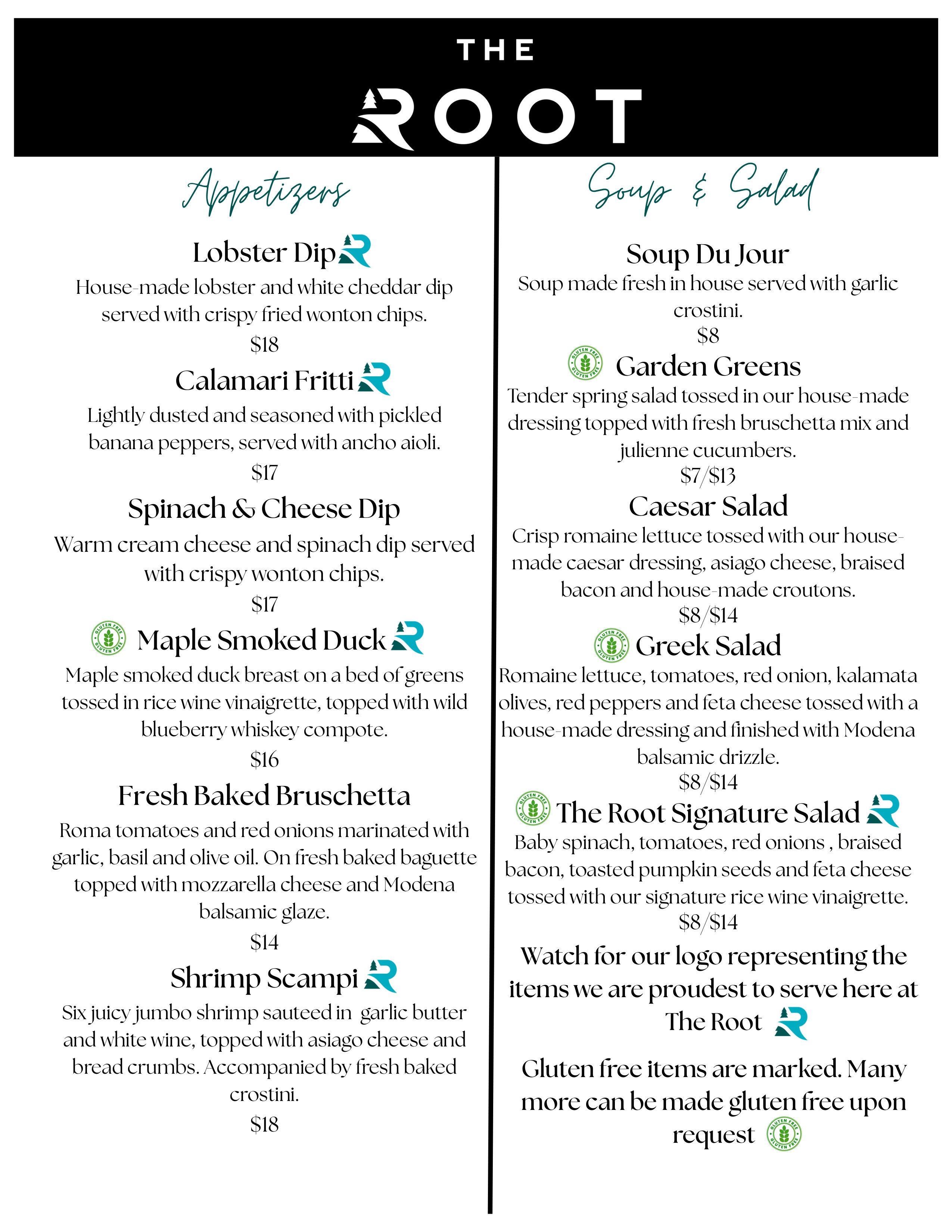 Sault Ontario Appetizer & Salad Menu