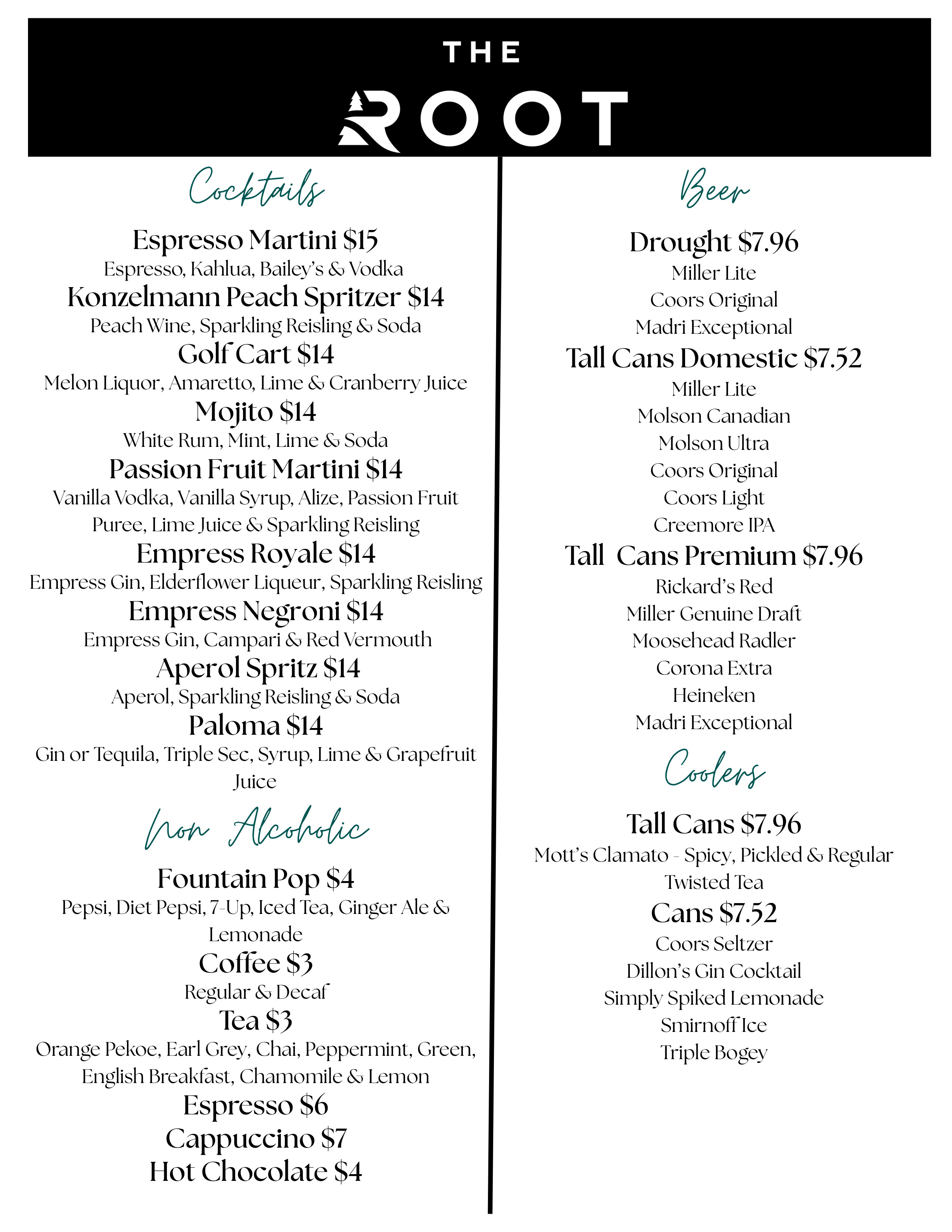 Sault Ontario Dessert Menu