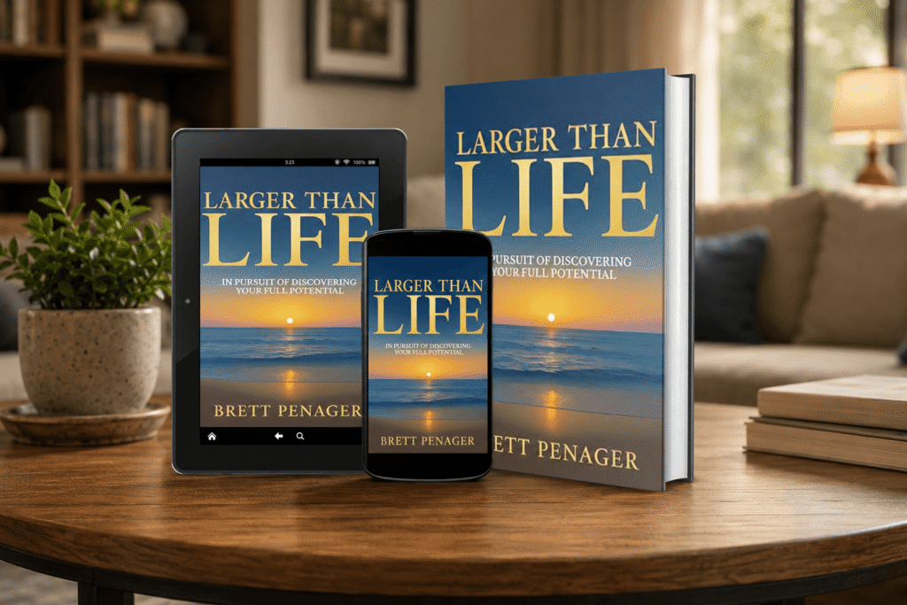 Larger Than Life by Brett Penager — hardcover, tablet and phone editions
