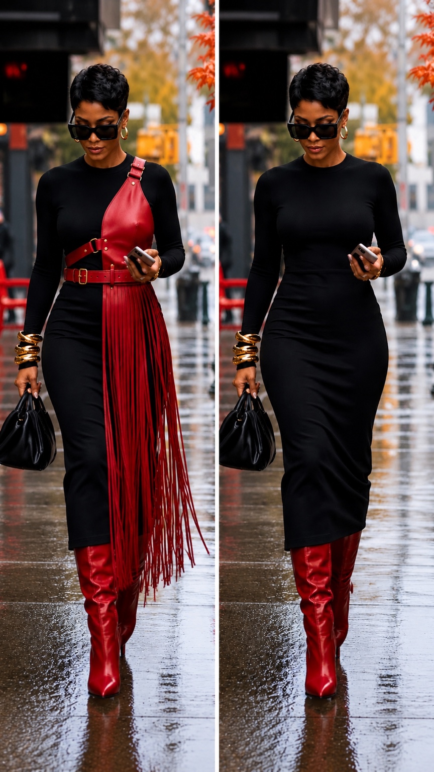 Red Leather Harness styled by Styled & Found™