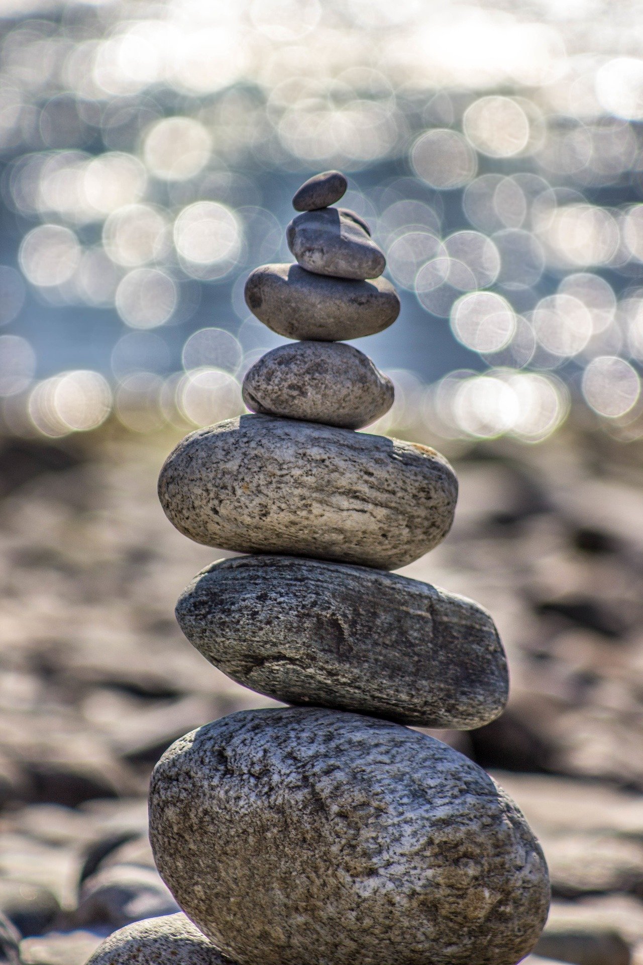 Pile of stones on beach