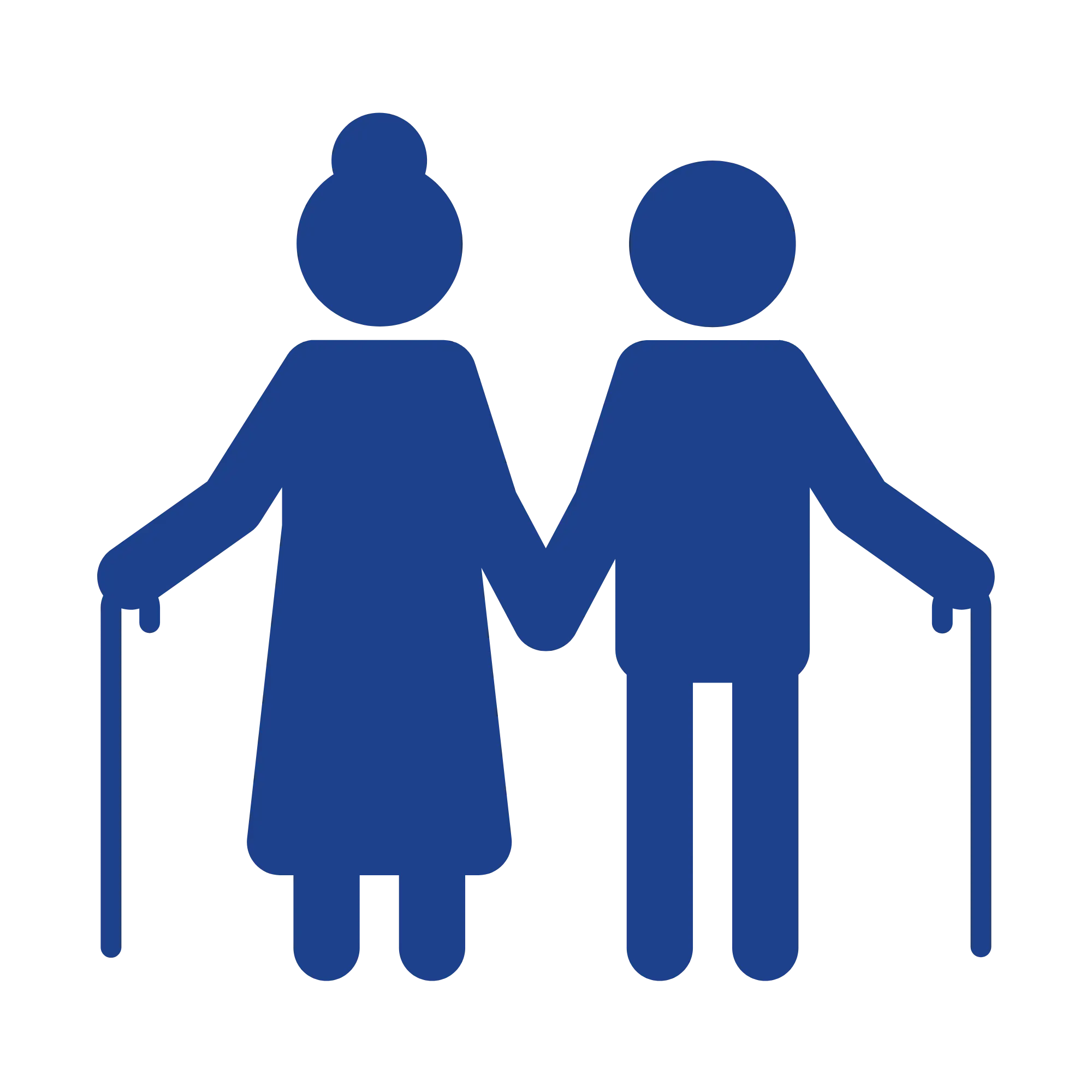 An Icon or Image of Two elderly people holding hands, symbolizing whole life insurance.