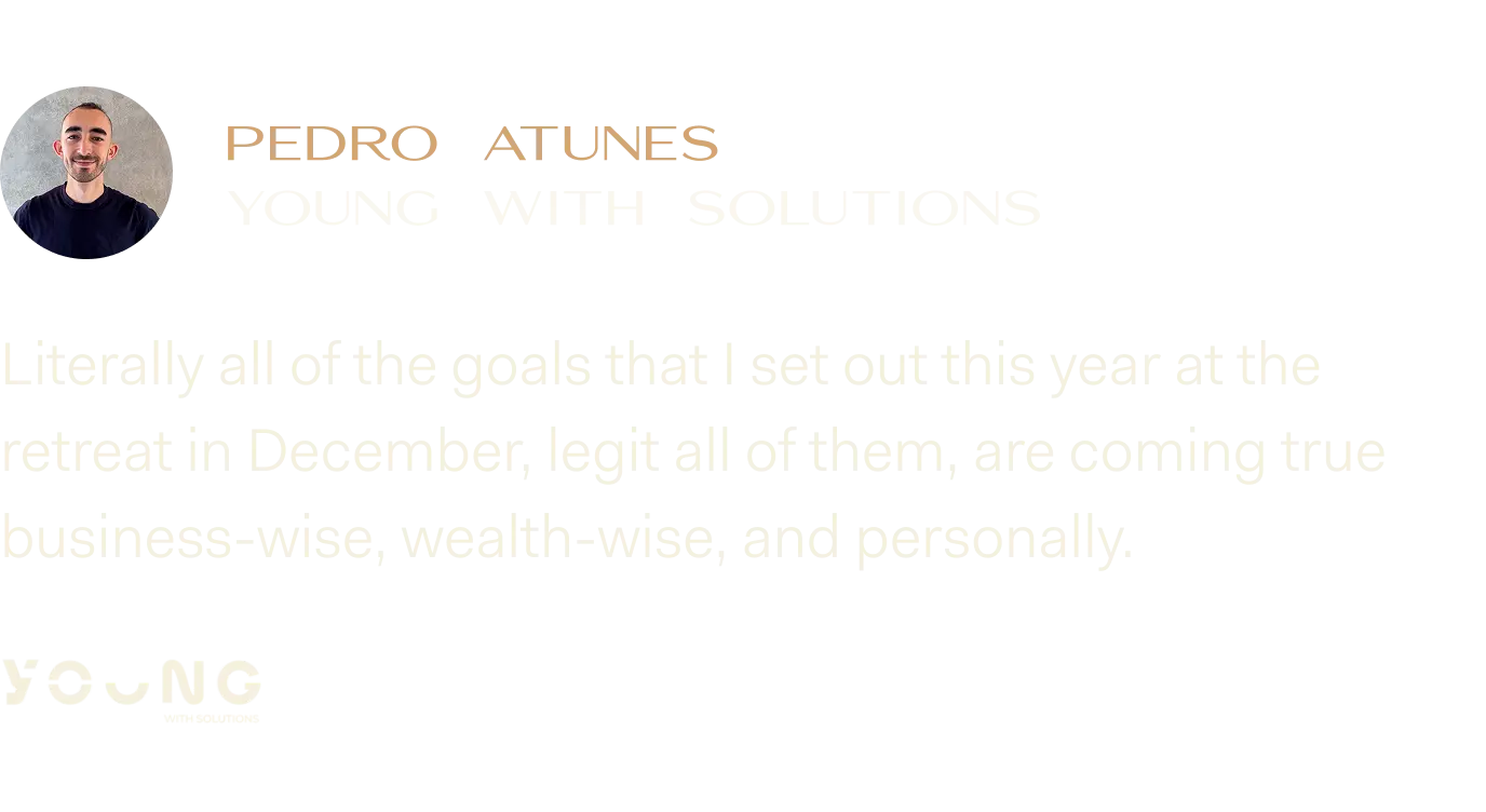 Testimonial from Pedro Atunes, Young With Solutions