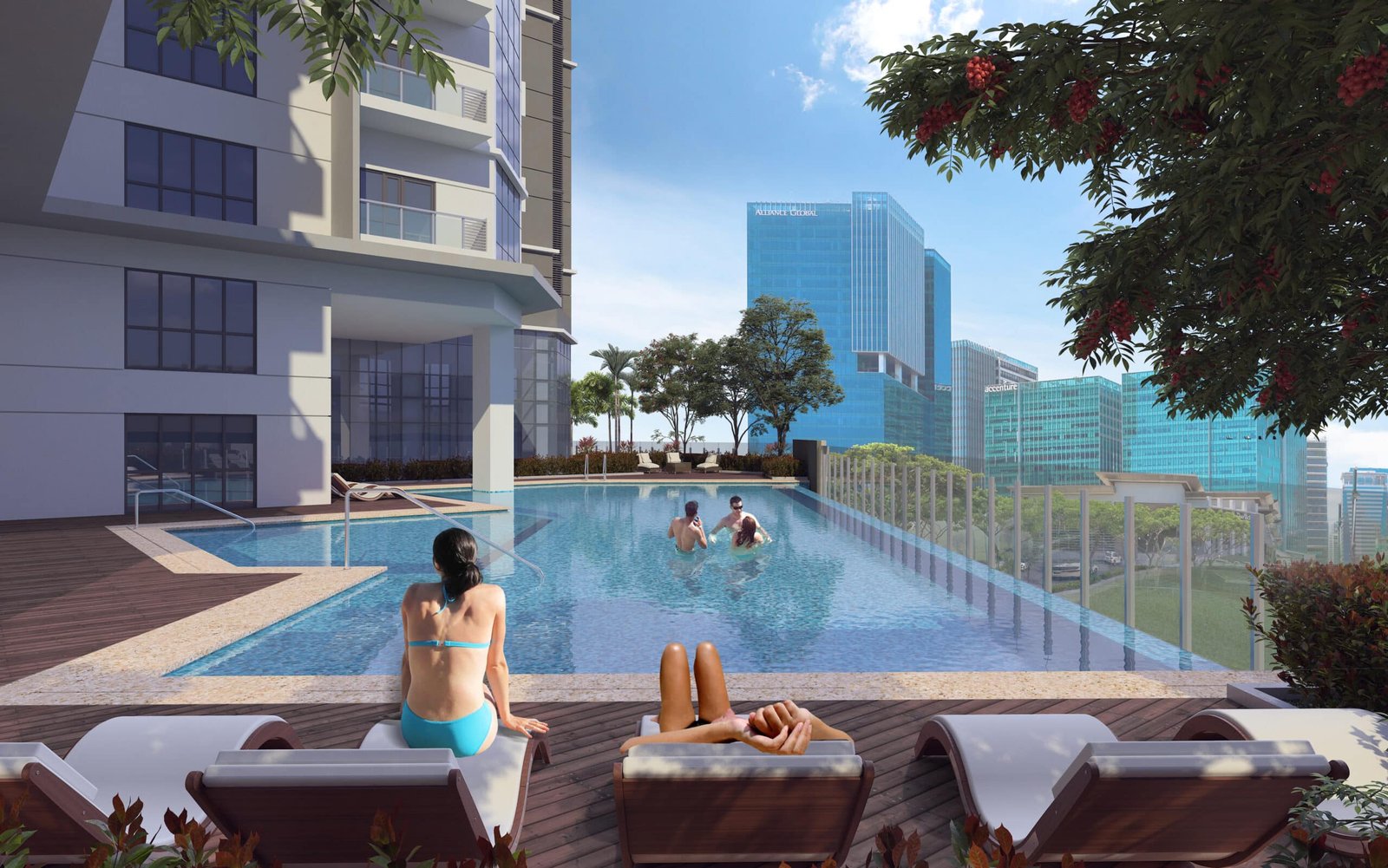 Uptown Arts Residence swimming pool amenity deck, Uptown Bonifacio, BGC
