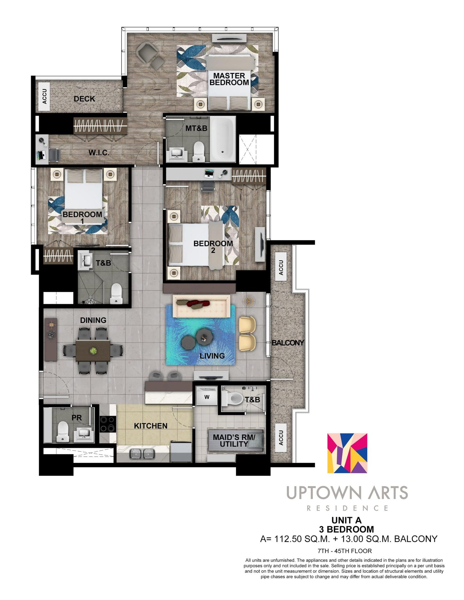 Condo unit living room interior, Uptown Arts Residence BGC