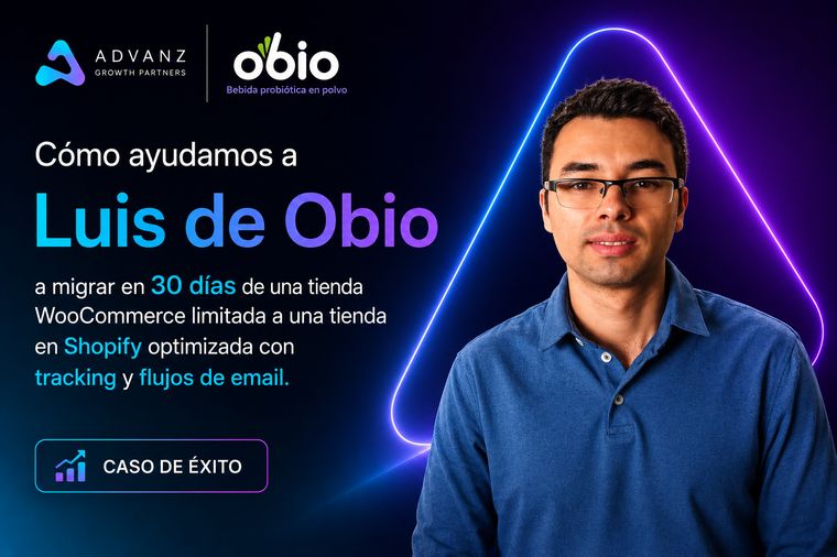Cómo ayudamos a Luis de Obio a migrar en 30 días de WooCommerce a una tienda Shopify optimizada con tracking y flujos de email.
