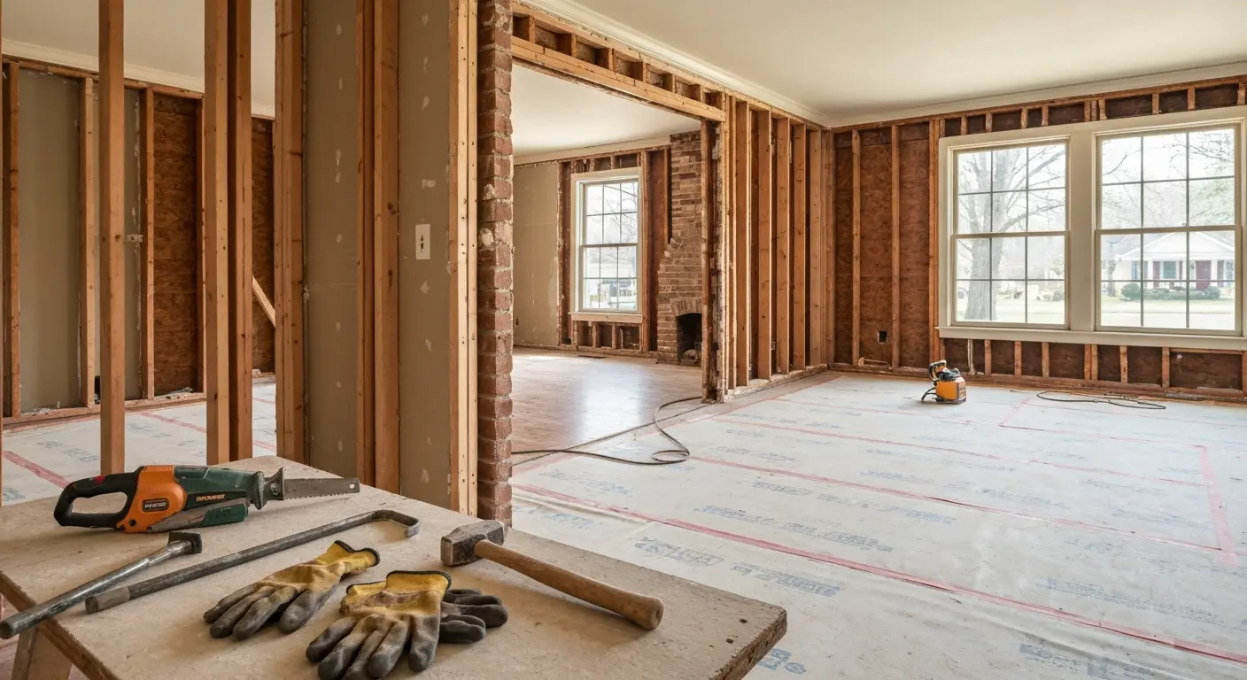 Interior wall demolition