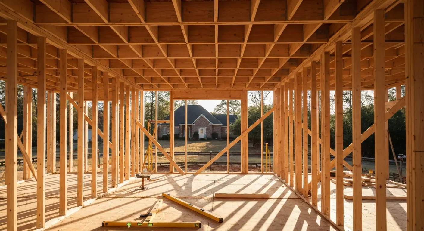 Framing work on home addition