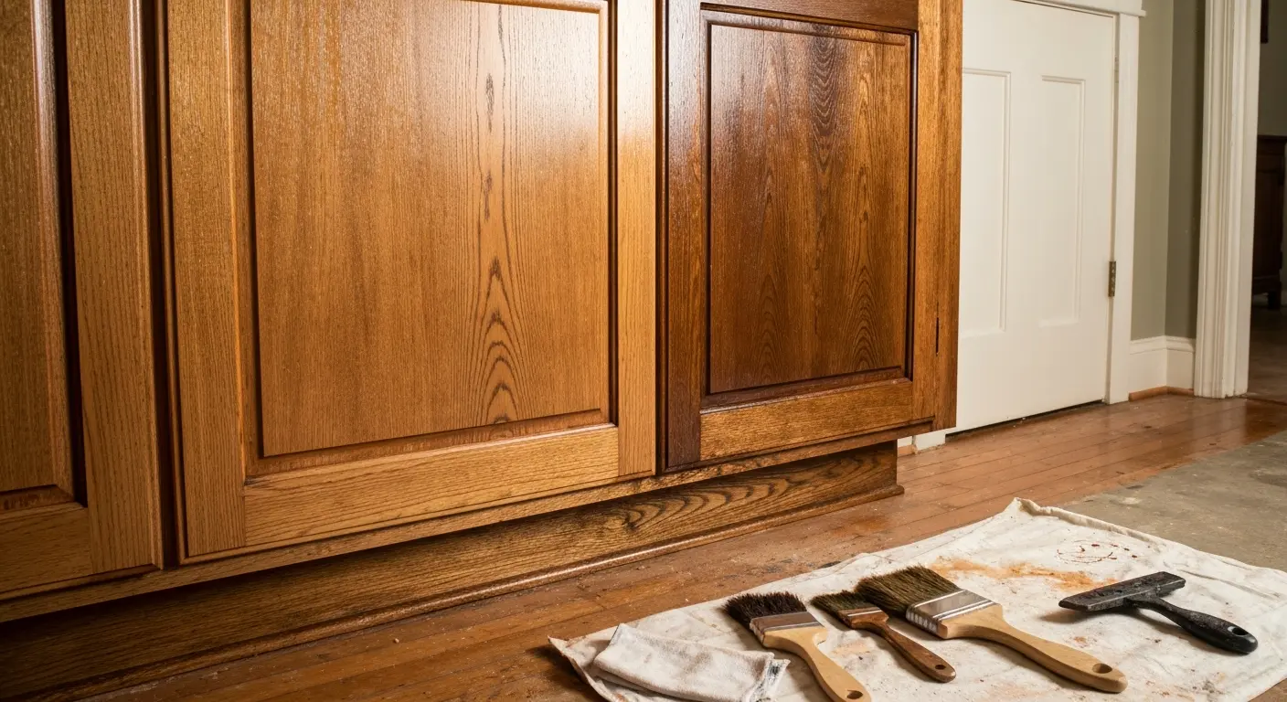Stained cabinet restoration