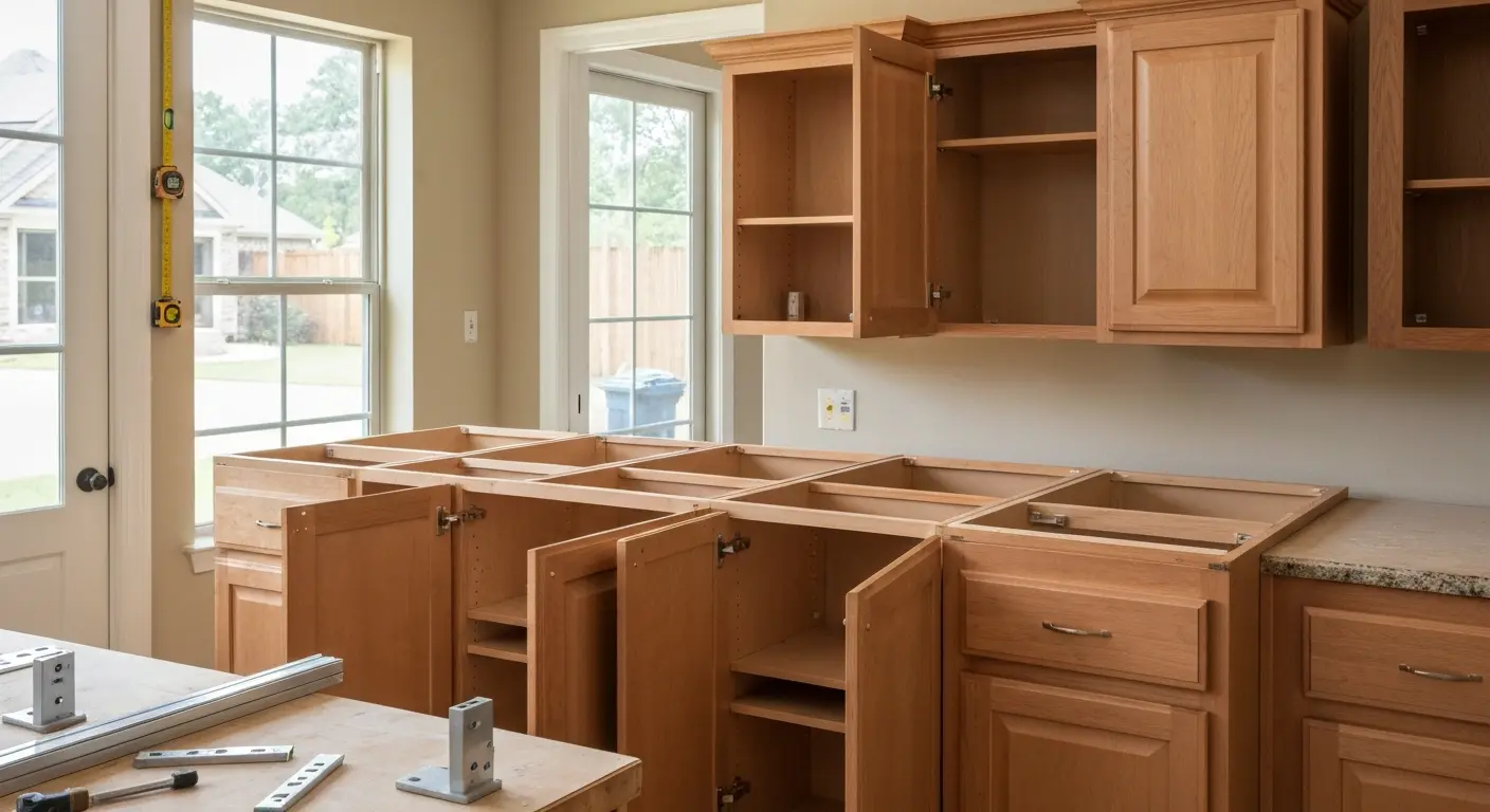 Semi-custom cabinet installation