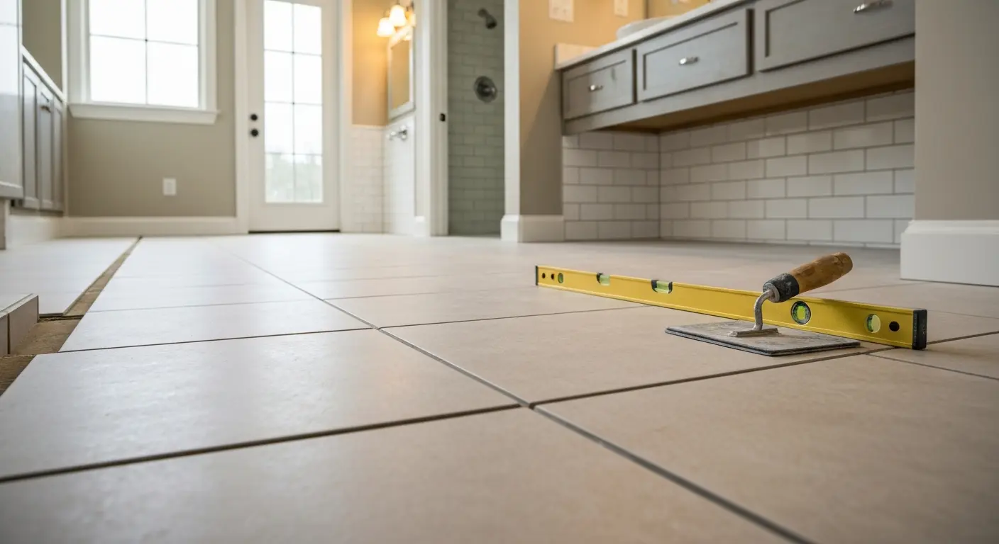 Bathroom tile flooring installation