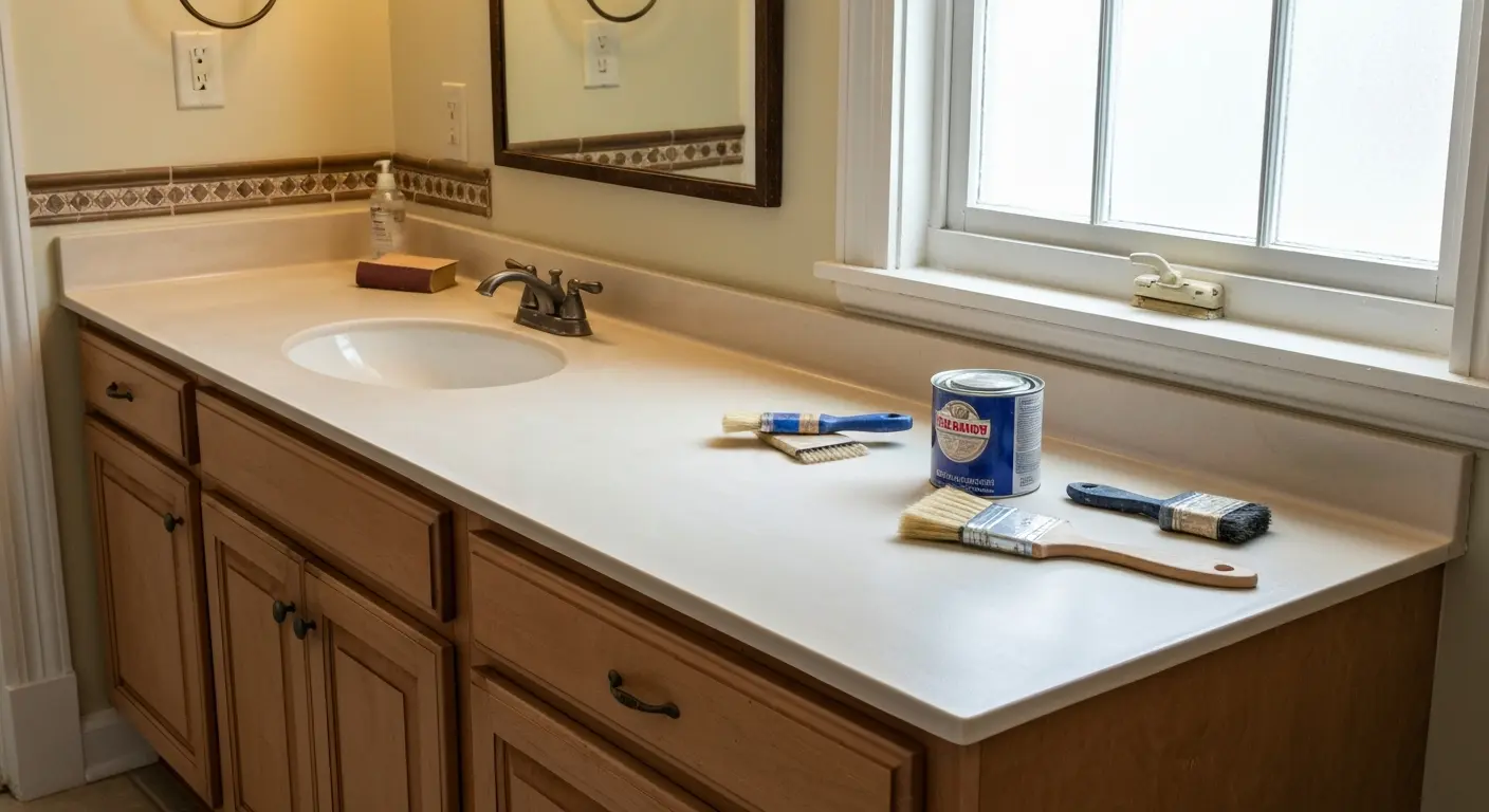 Bathroom vanity refinishing