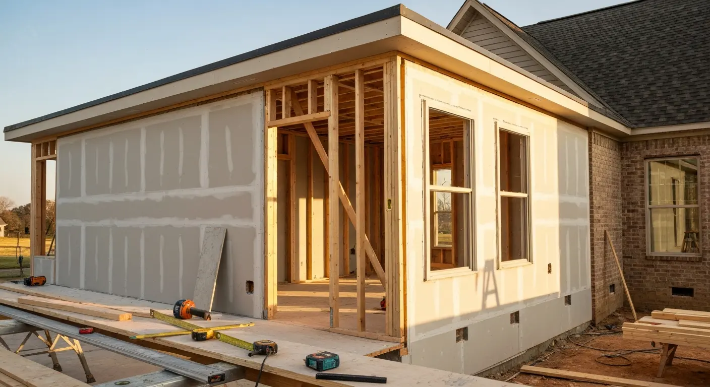 Bedroom addition construction