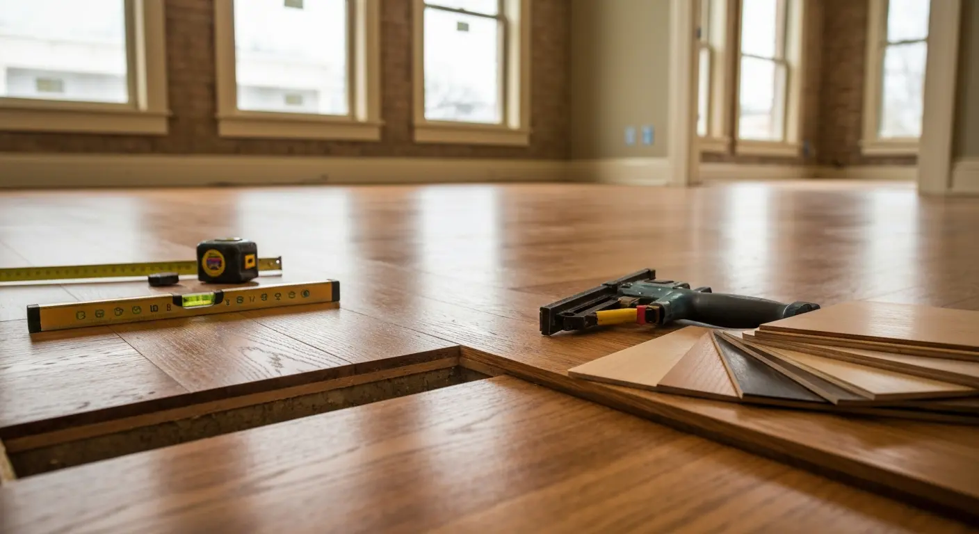 Solid hardwood floor installation