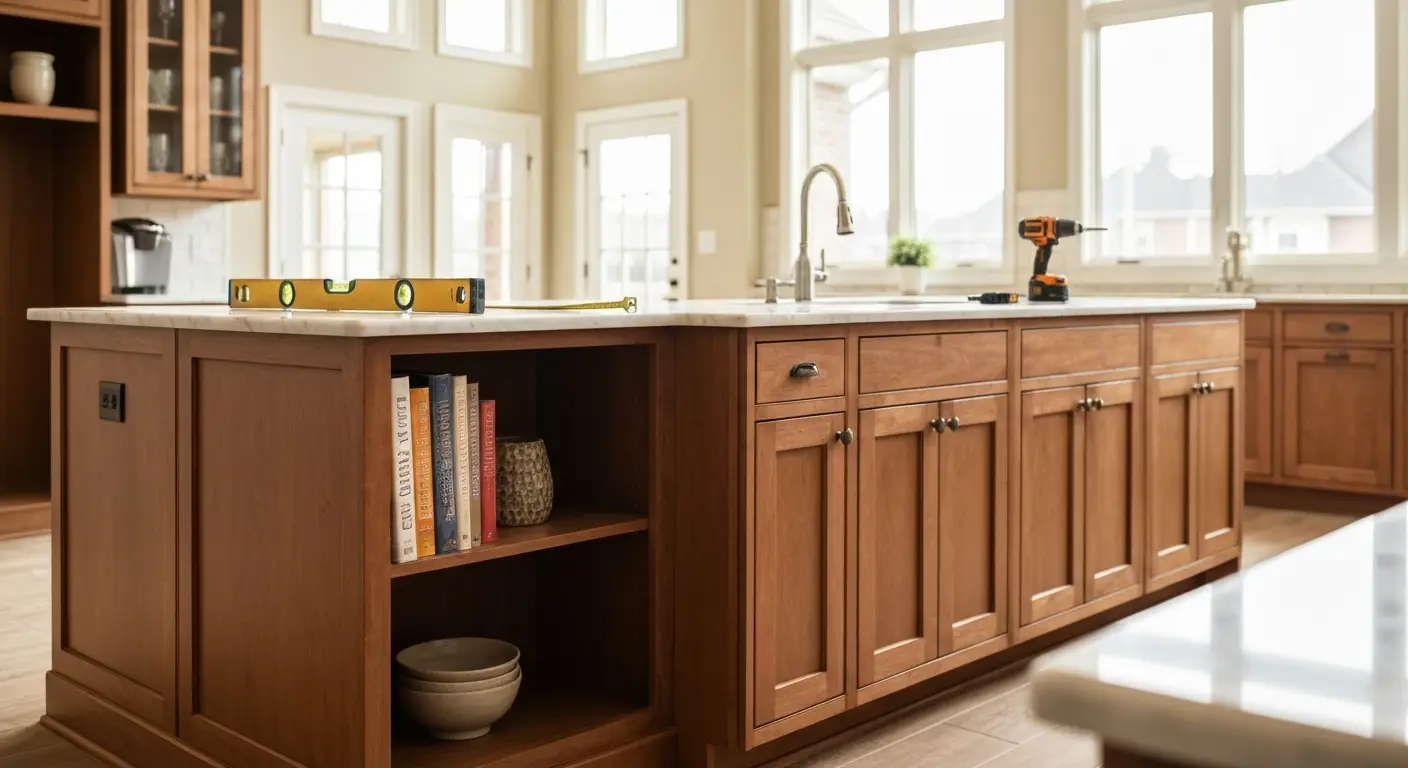 Island cabinet installation