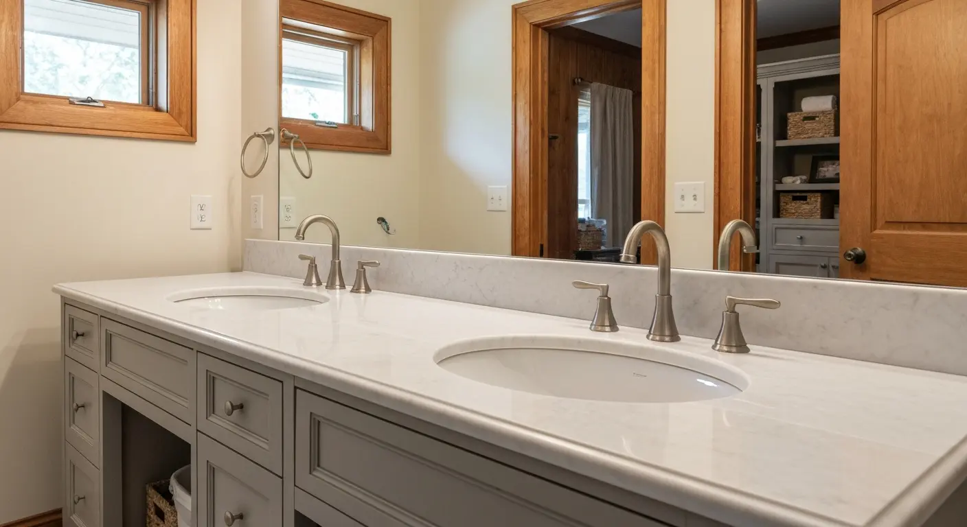 Double-sink vanity installation