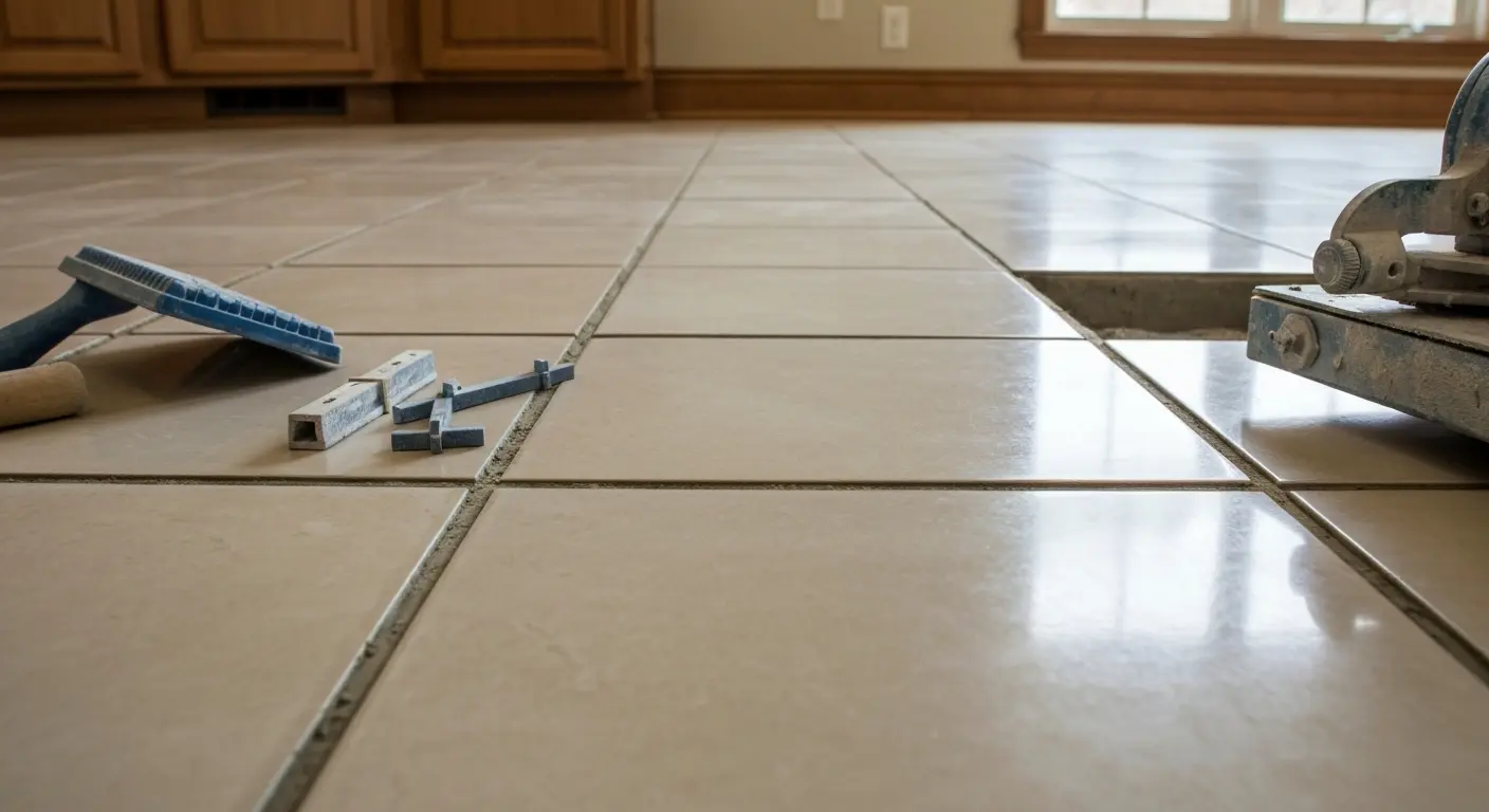 Kitchen tile flooring installation