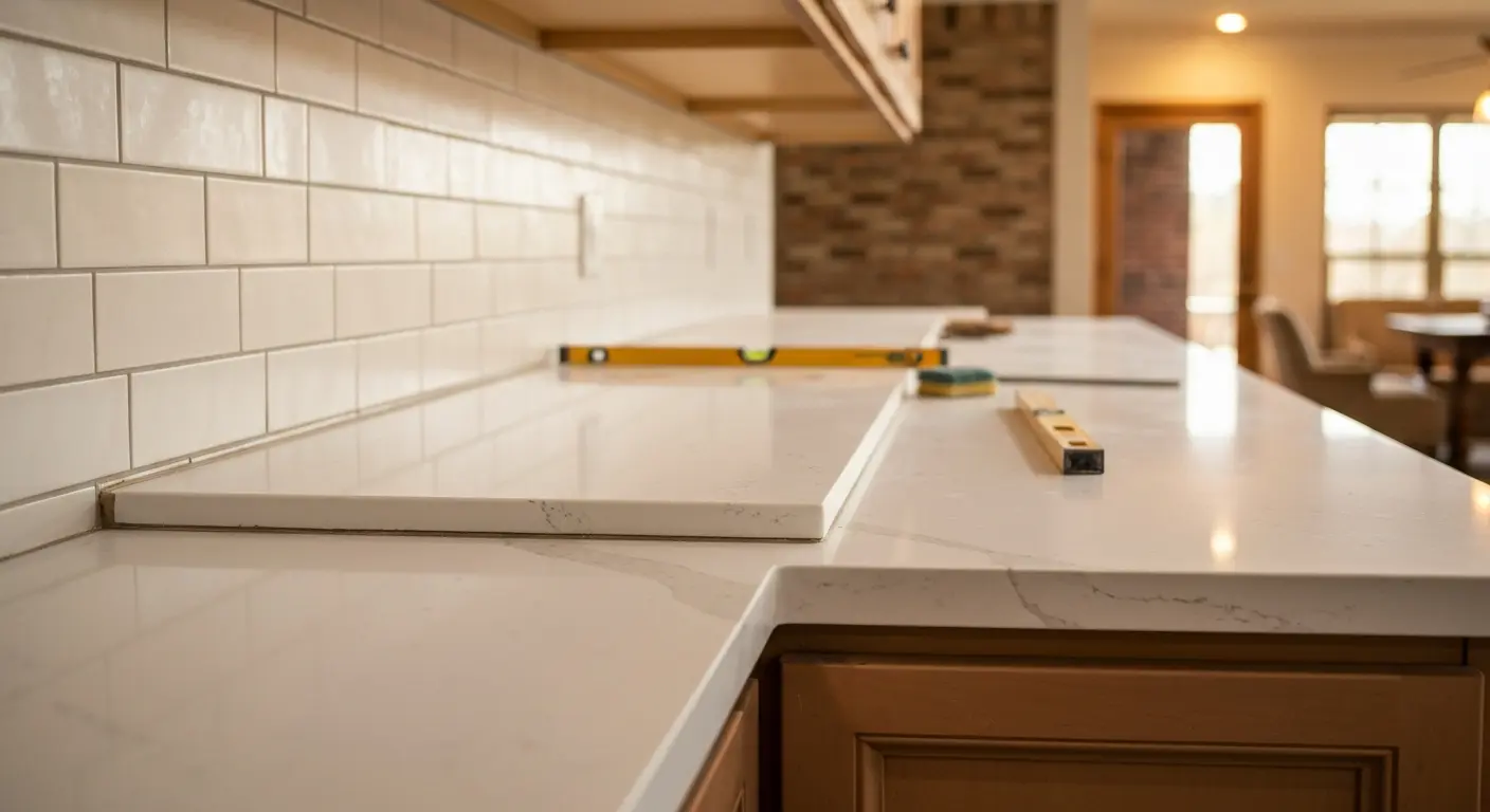 Countertop and backsplash installation