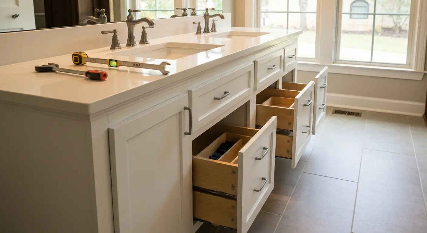Bathroom vanity installation