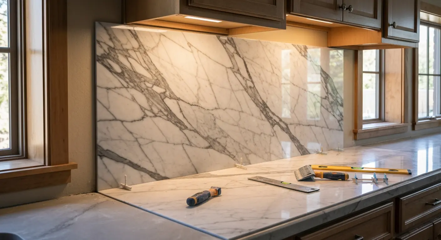 Marble backsplash design
