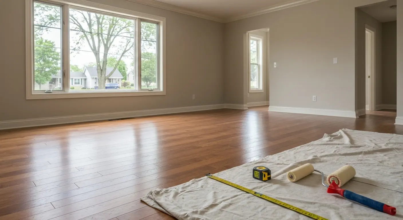 Interior remodel with new flooring