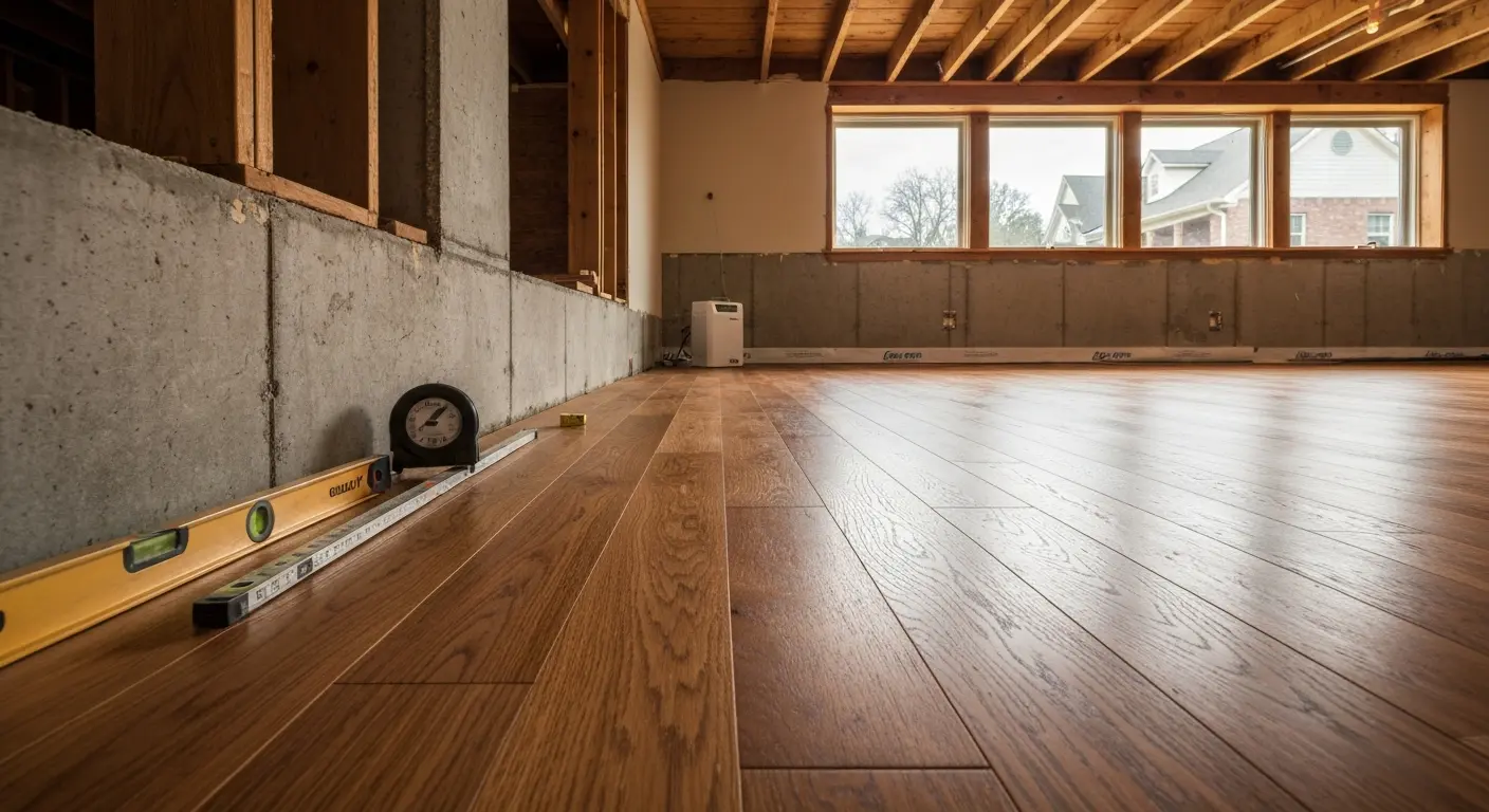 Engineered hardwood floor installation