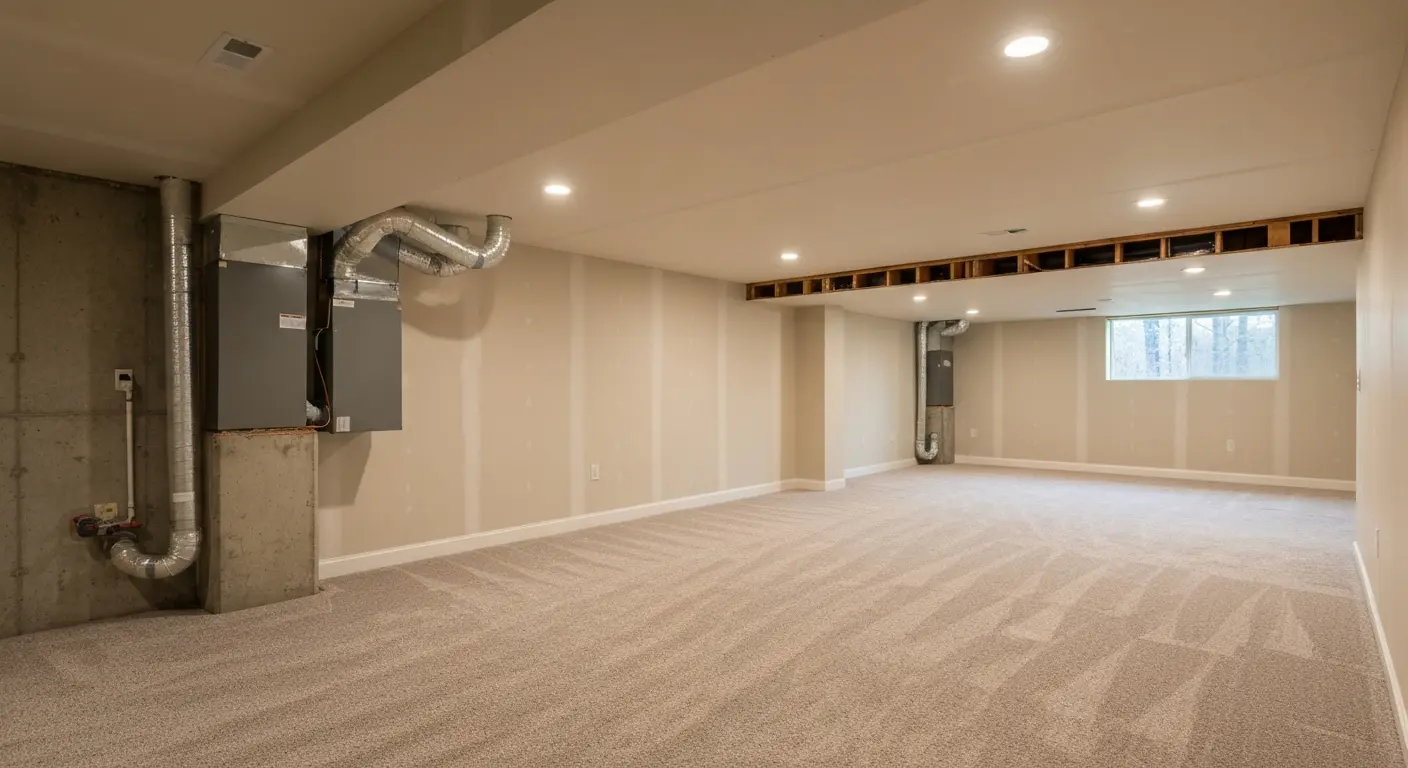 Finished basement space