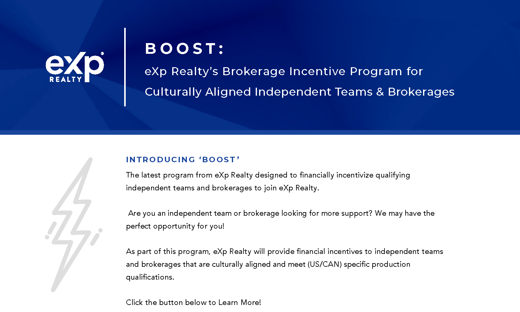 exp boost for independent brokers