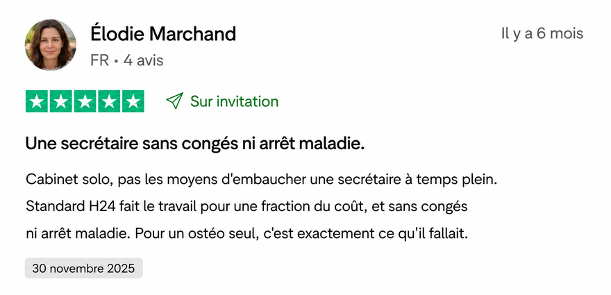 Avis Trustpilot d’Élodie Marchand