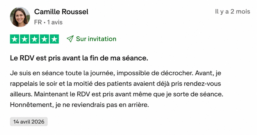 Avis Trustpilot de Camille Roussel