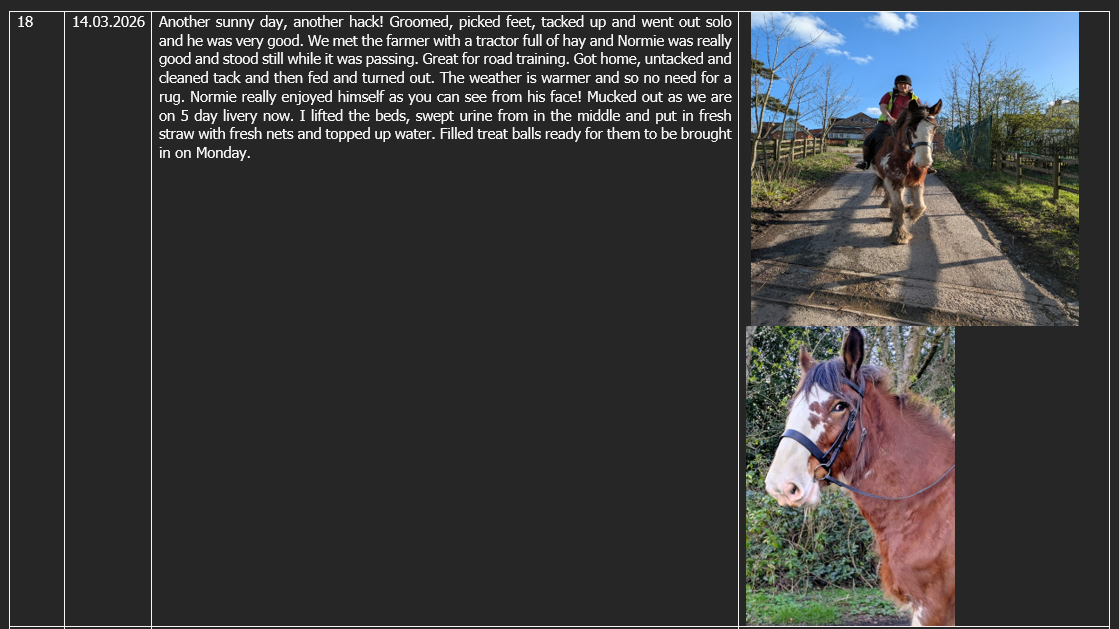 Participant scrapbook submission