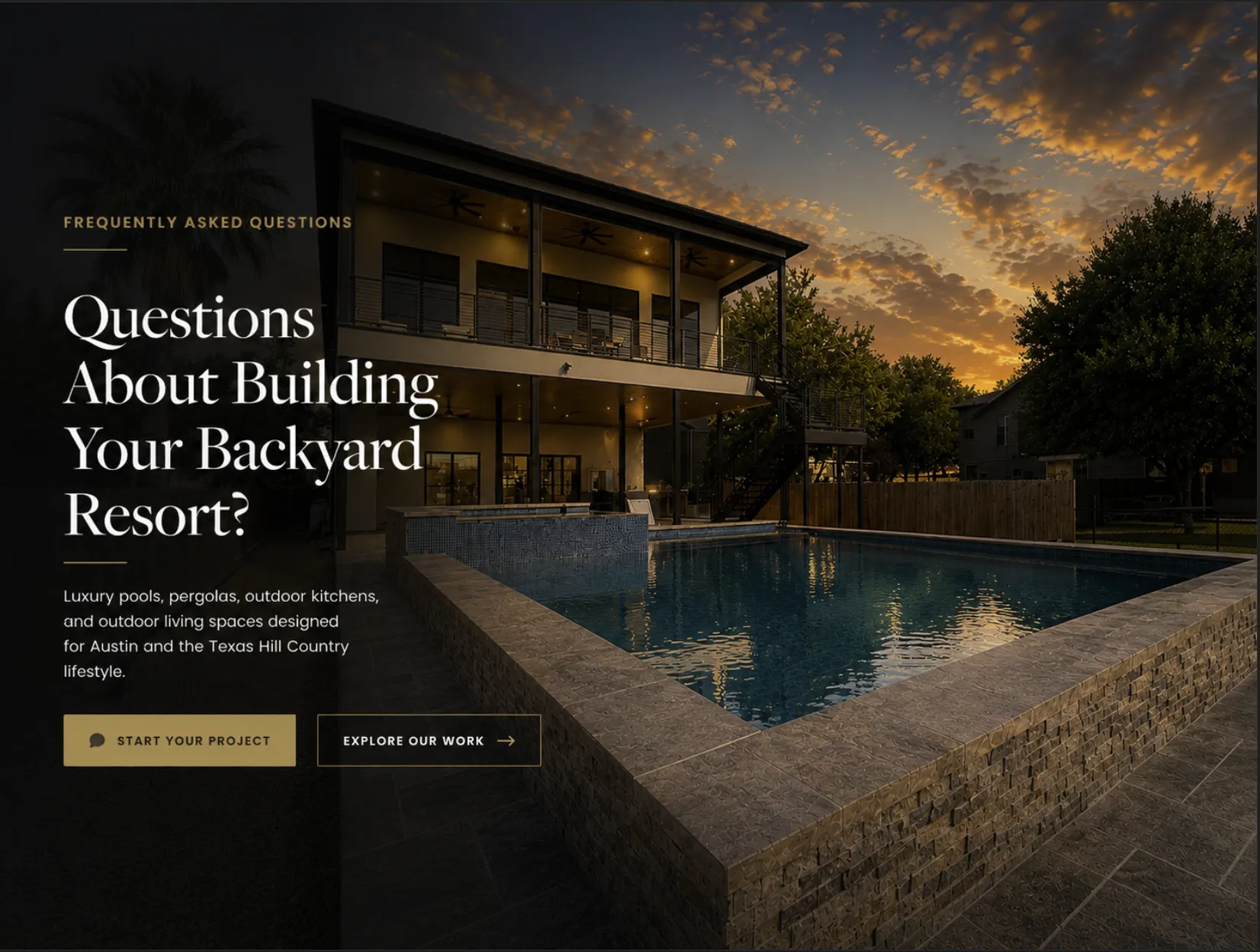 Questions About Building Your Backyard Resort? - Resort Backyards FAQ Hero