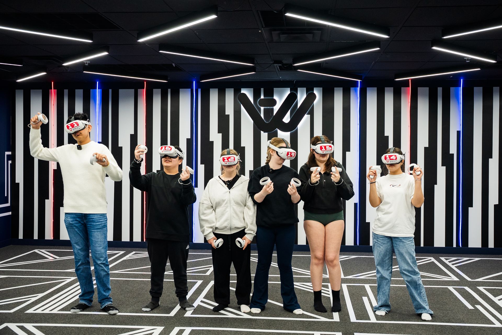 Students playing VR at Another World VR