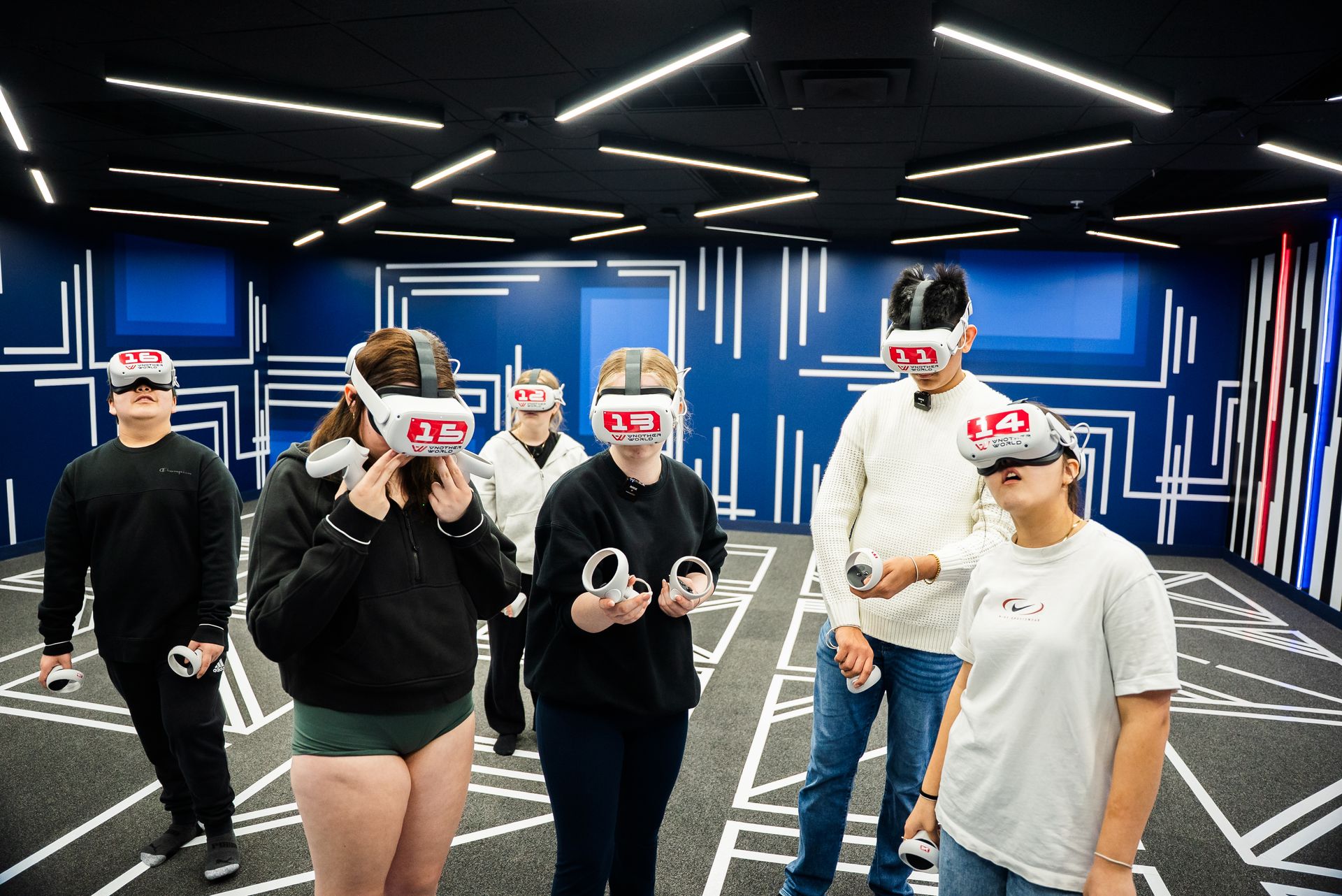 Students working together in VR