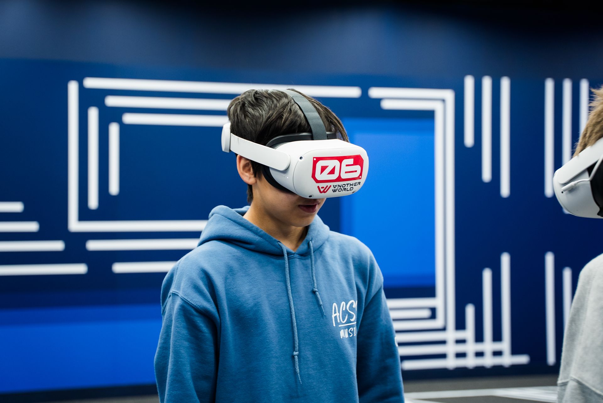 Students playing VR at Another World VR