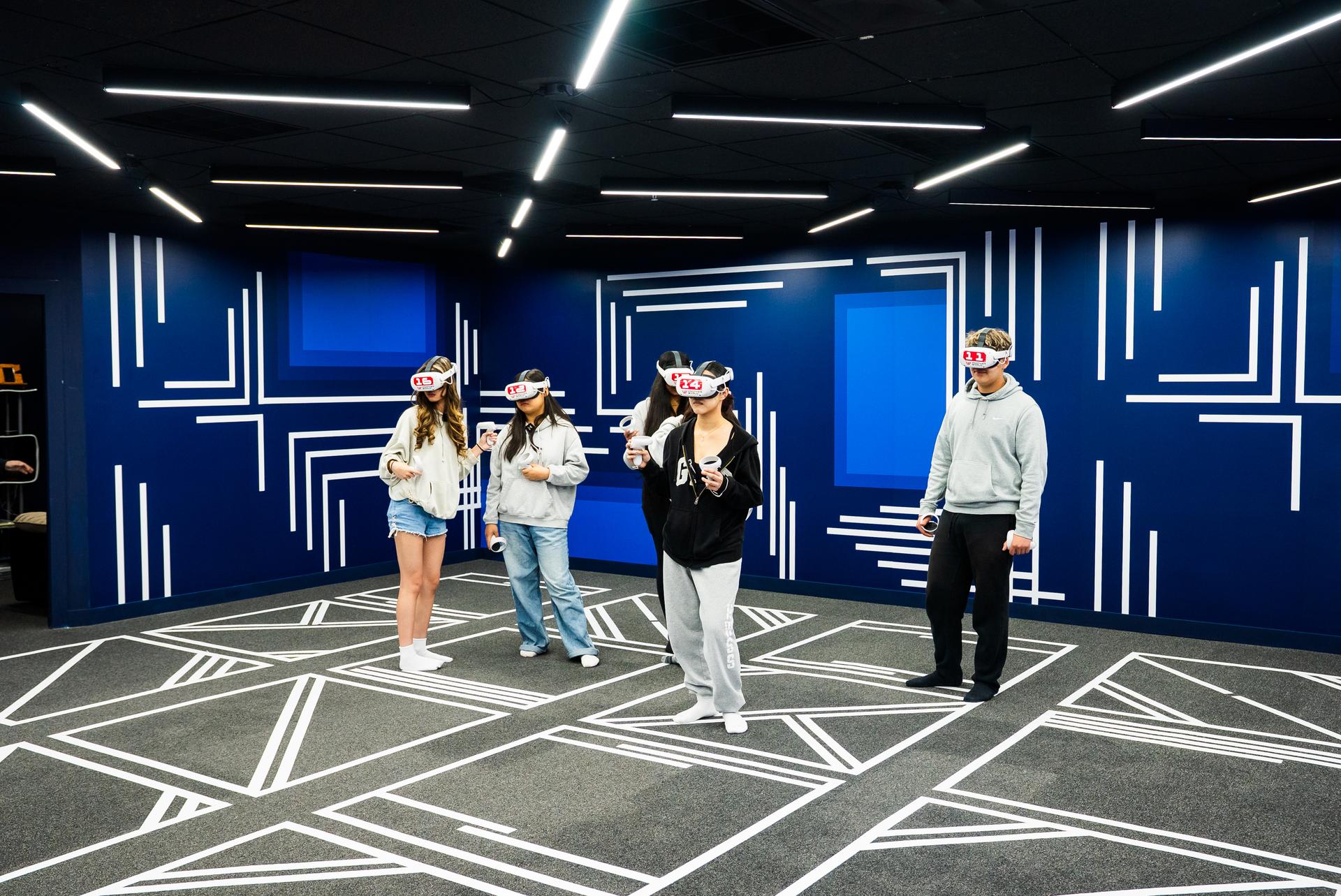 Students playing VR at Another World VR