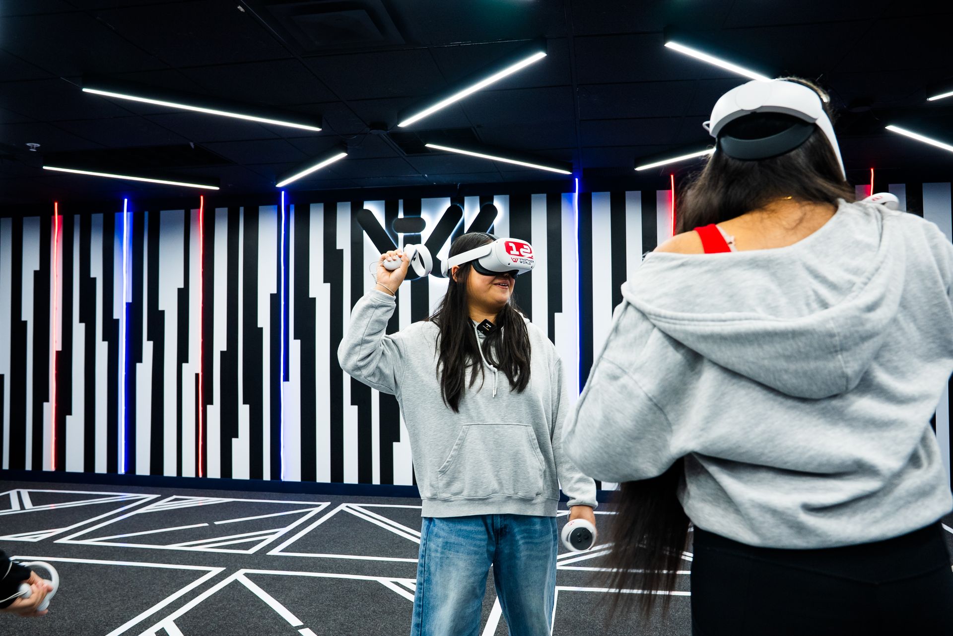 Students playing VR at Another World VR